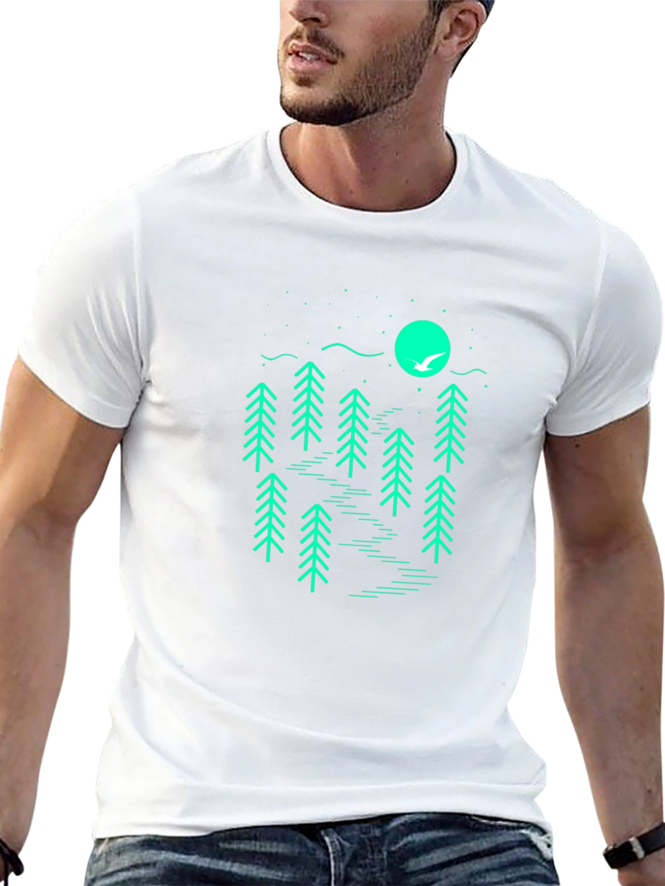 Minimalist Forest Graphic T-Shirt
