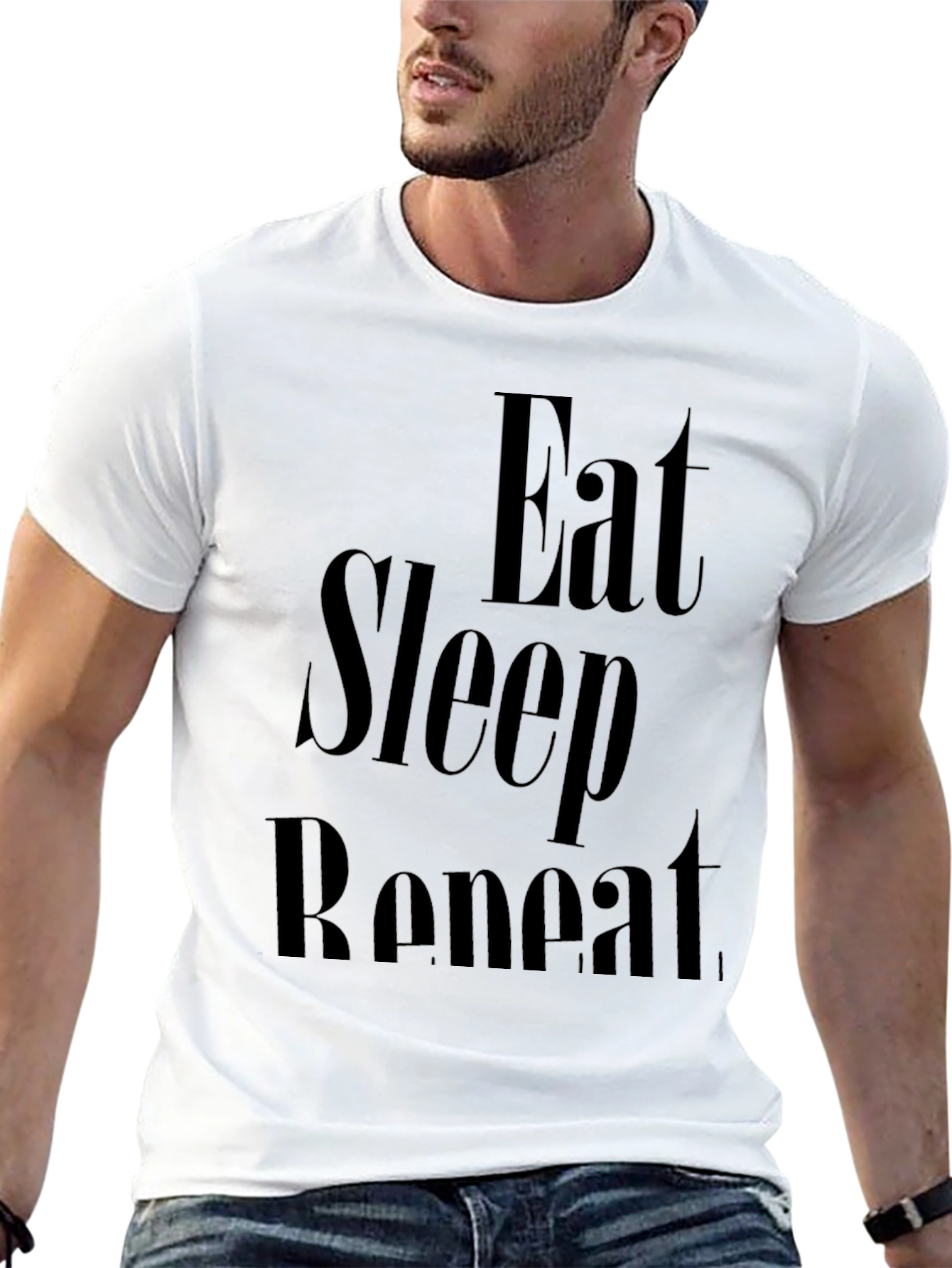 Eat Sleep Repeat Graphic Tee - Black
