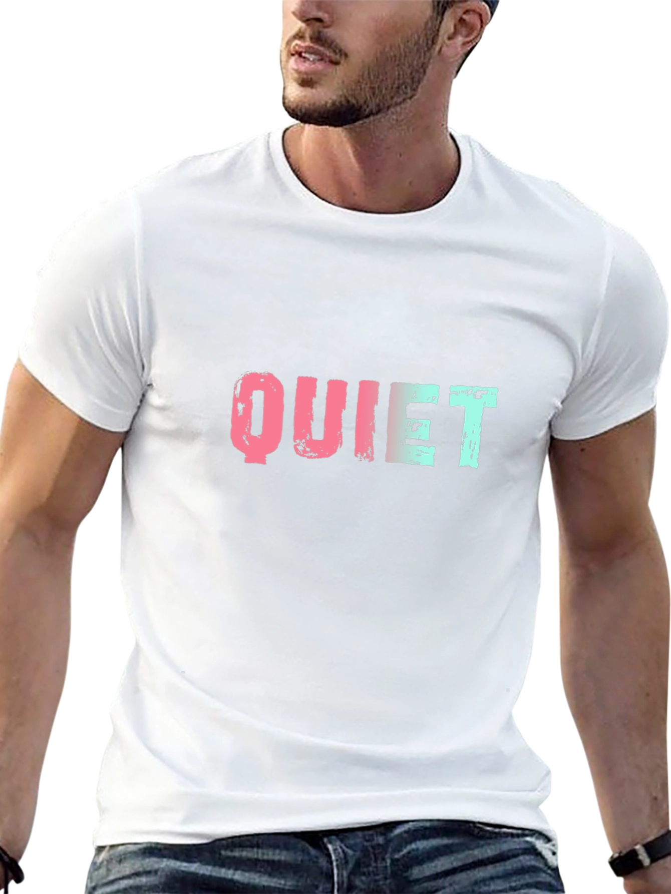 Quiet Graphic Tee - Stylish Black Cotton T-Shirt