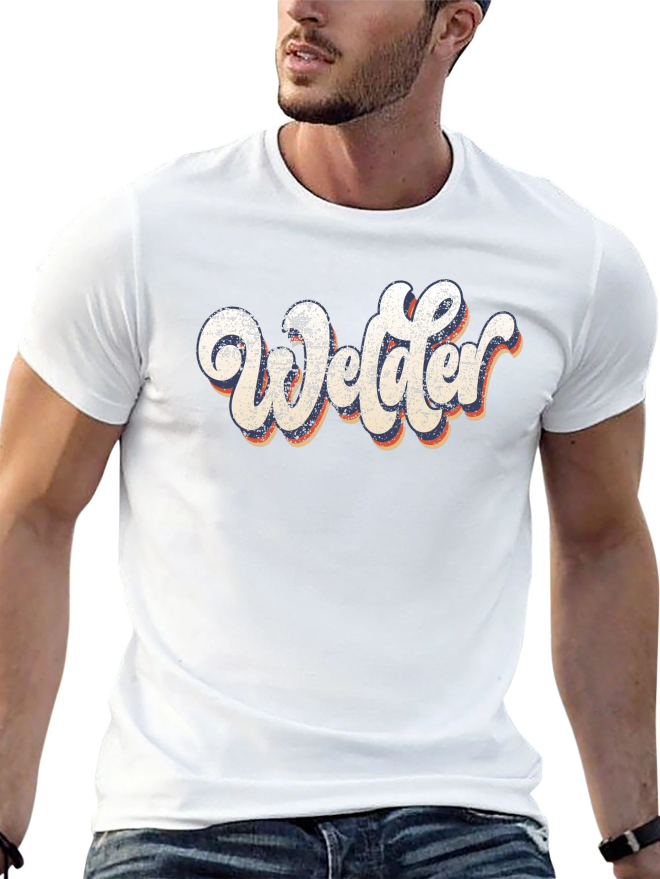 Retro Welder Graphic Tee - Black