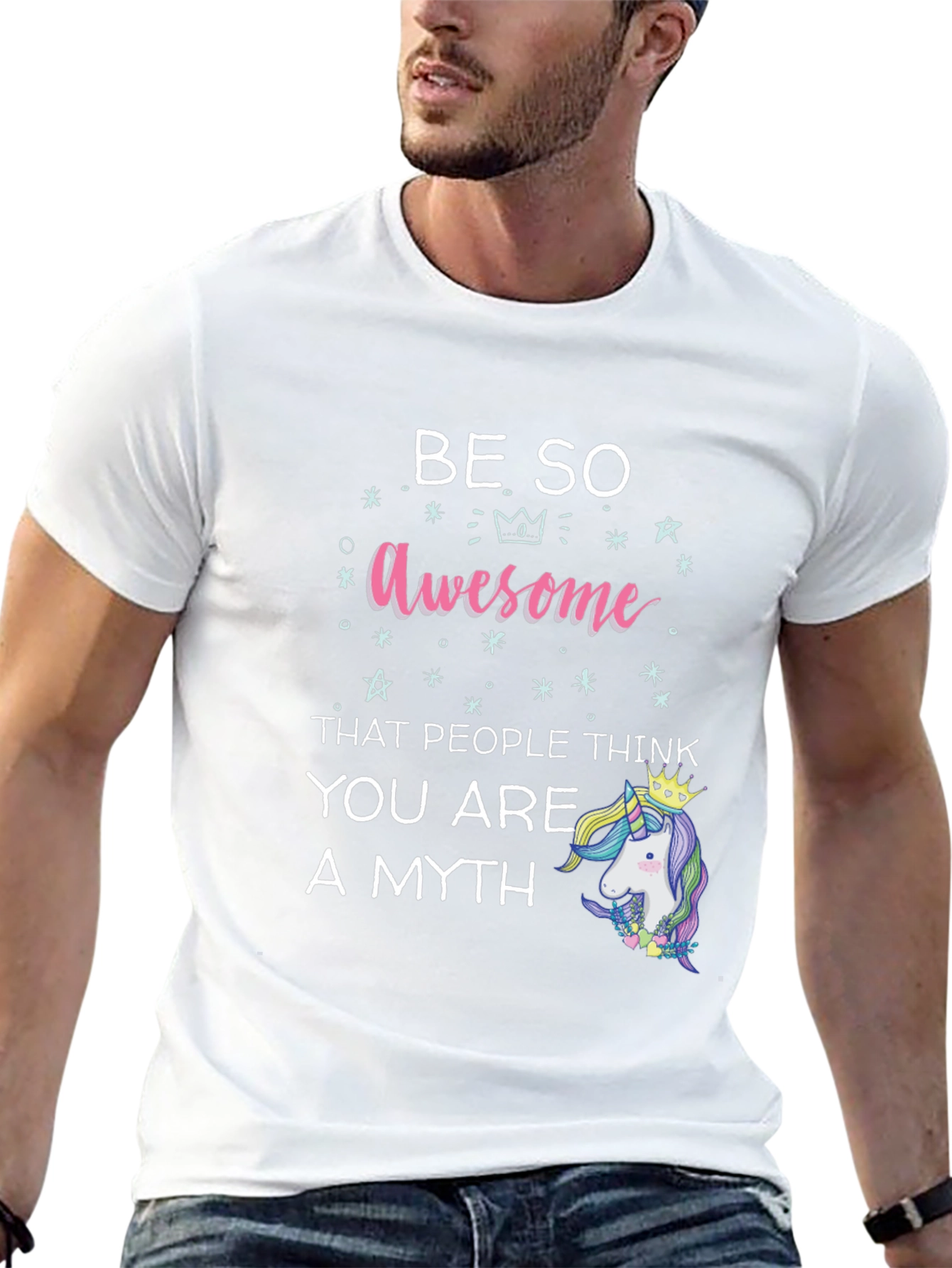 Be So Awesome Unicorn Graphic T-Shirt