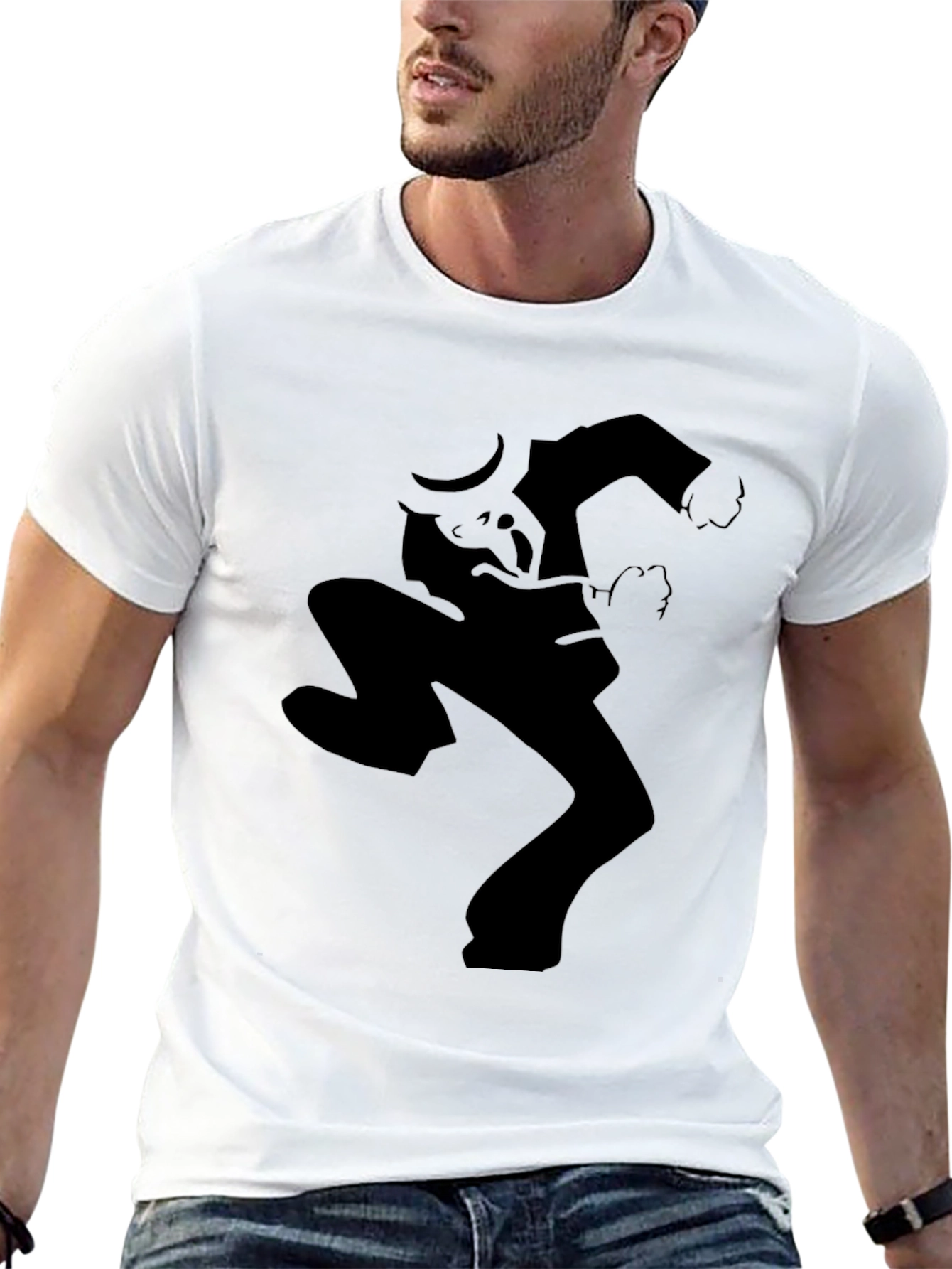 Ska Dancing Man Black Graphic Tee Shirt