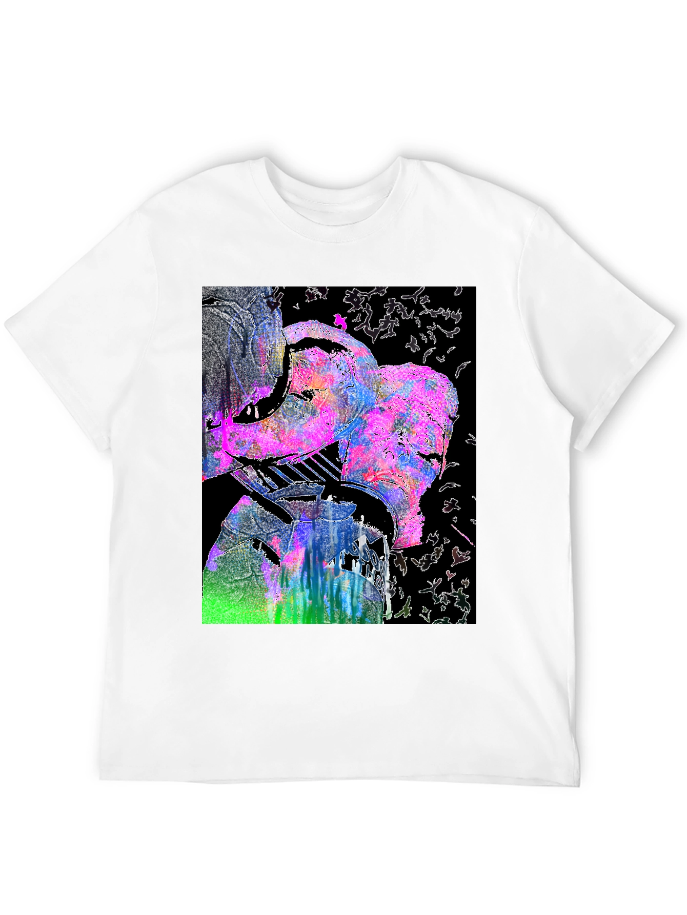 Abstract Art Graphic Print Mens Black T-Shirt