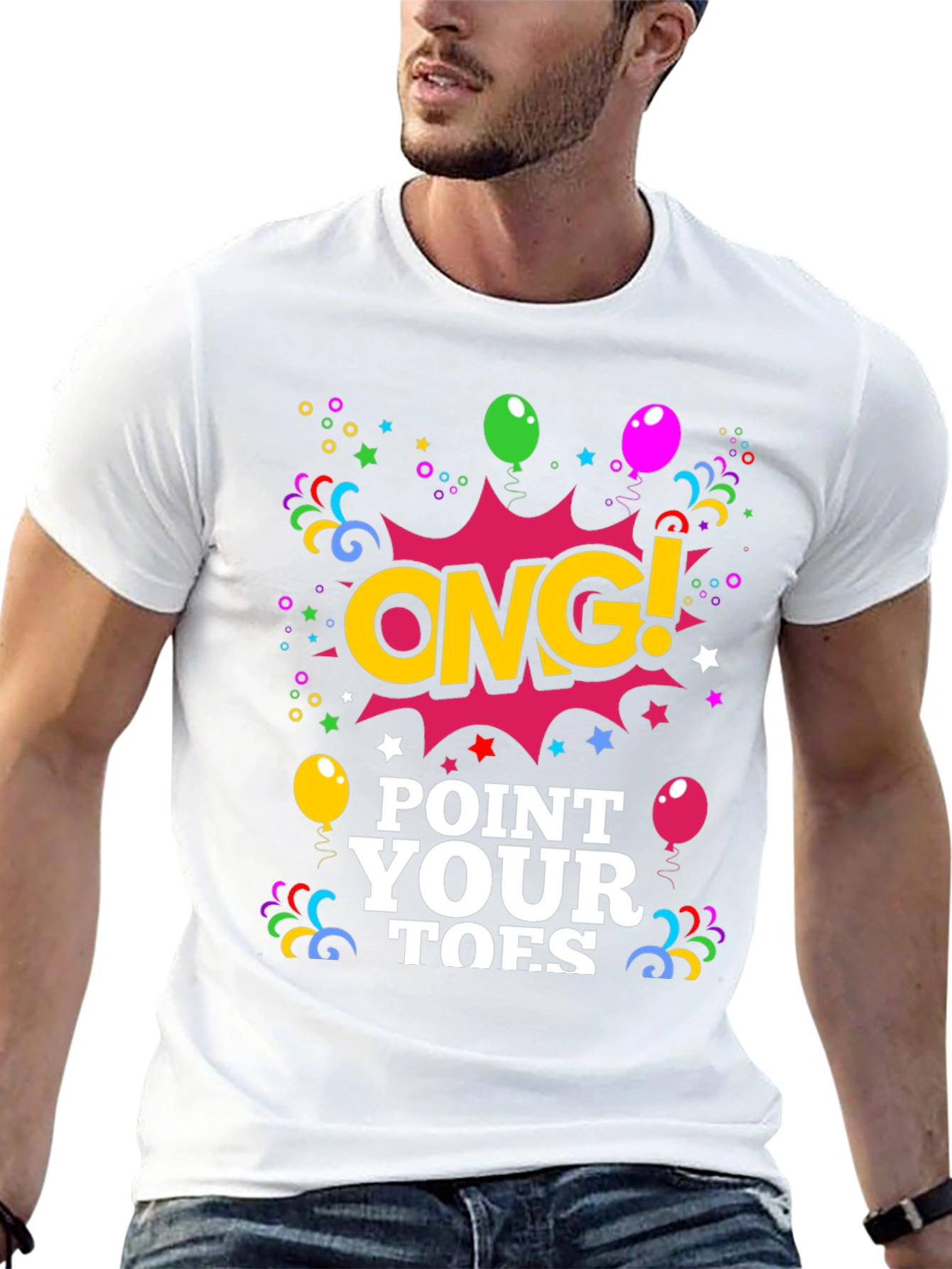 ONG! Point Your Toes Black Graphic Tee