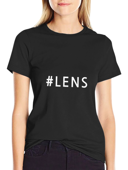 #LENS Black Graphic Tee - Modern Casual Style