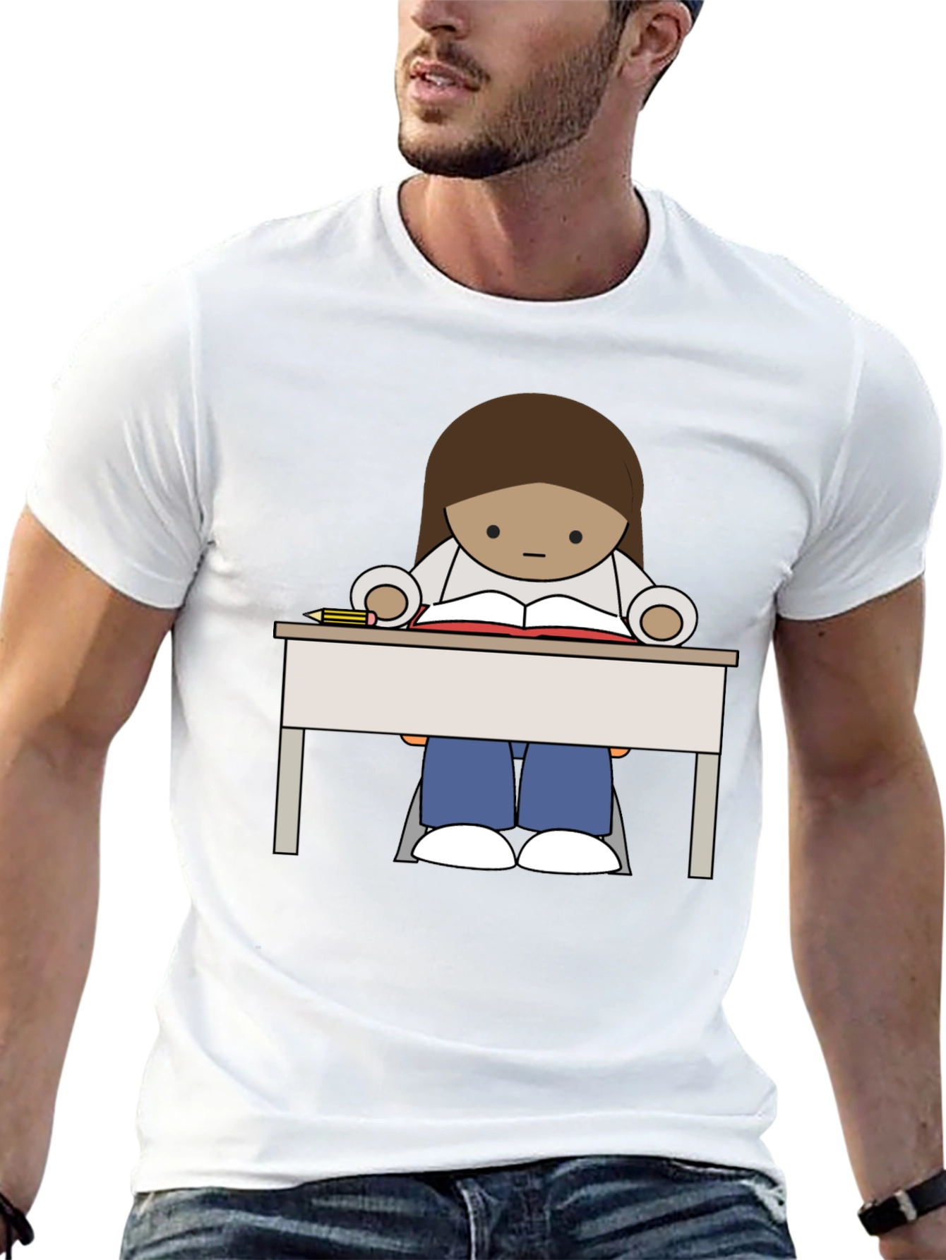 Studious Cartoon Graphic Tee
