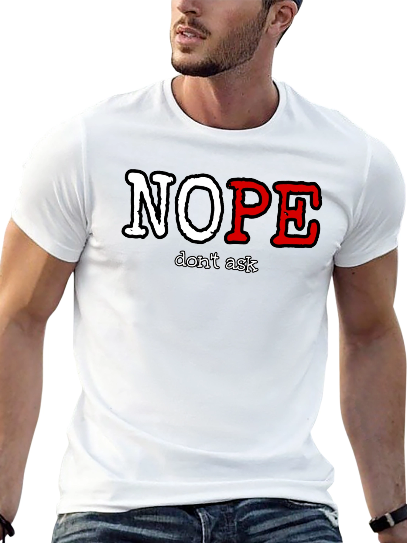 Nope Dont Ask Graphic Tee - Mens Black T-Shirt