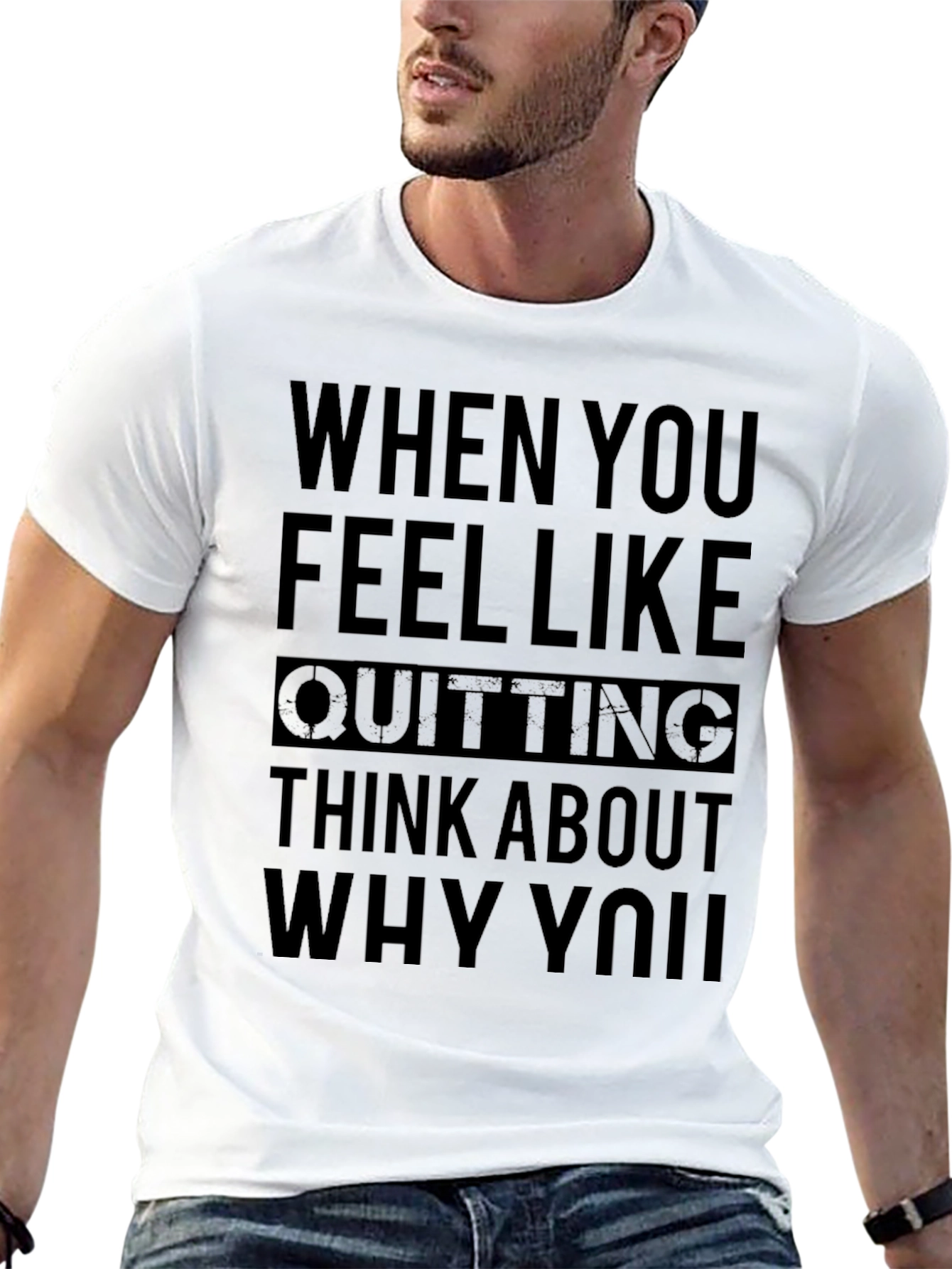 Motivational Black T-Shirt: Dont Quit