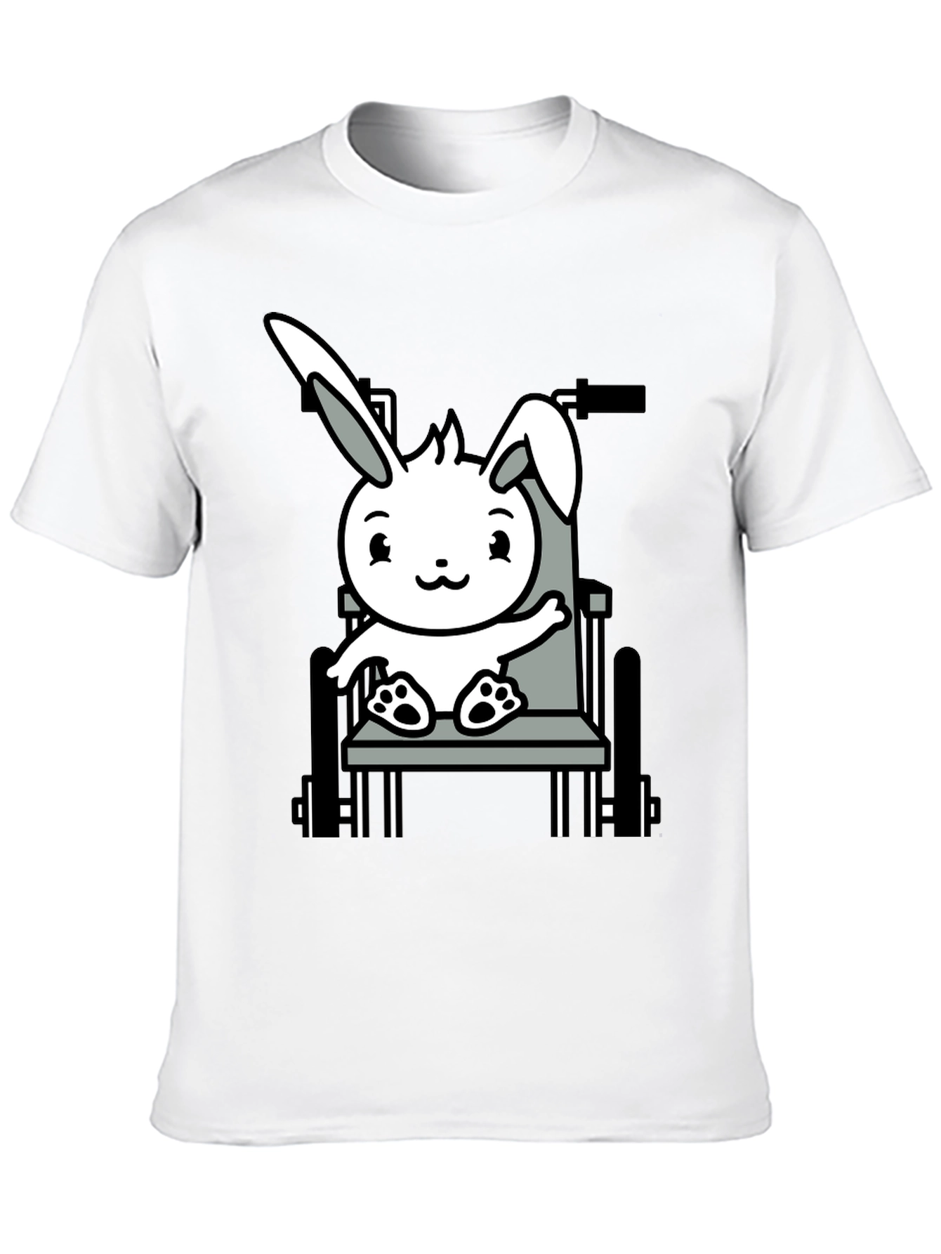 Bunny Wheelchair T-Shirt: Adorable Animal Graphic Tee