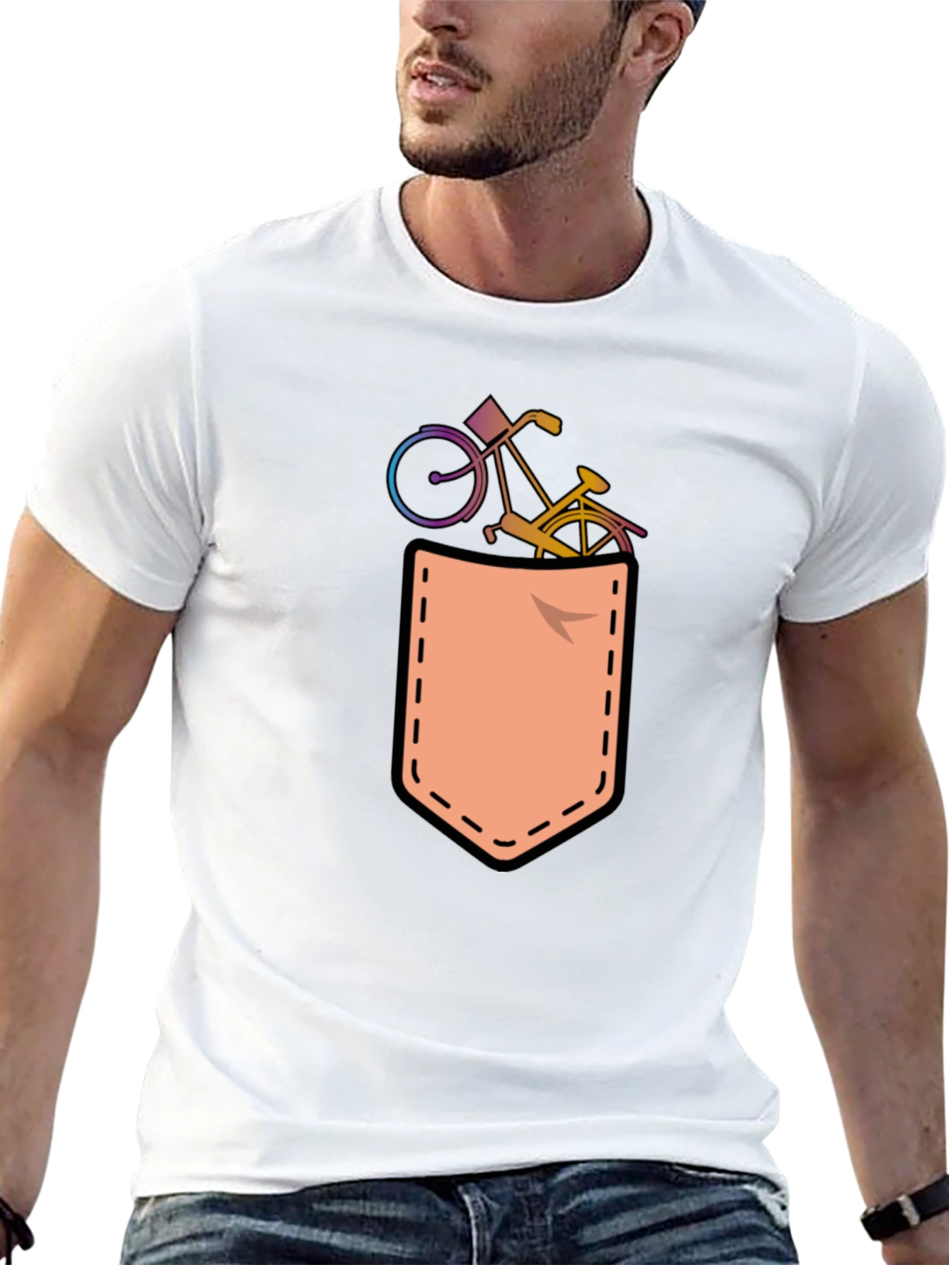 Bicycle in Pocket T-Shirt Fun Graphic Tee