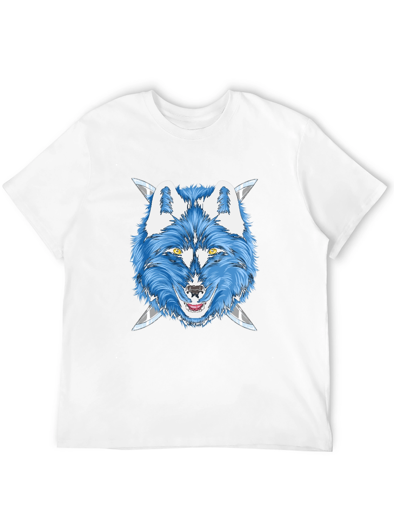 Blue Wolf Graphic Tee - Cool Animal T-Shirt