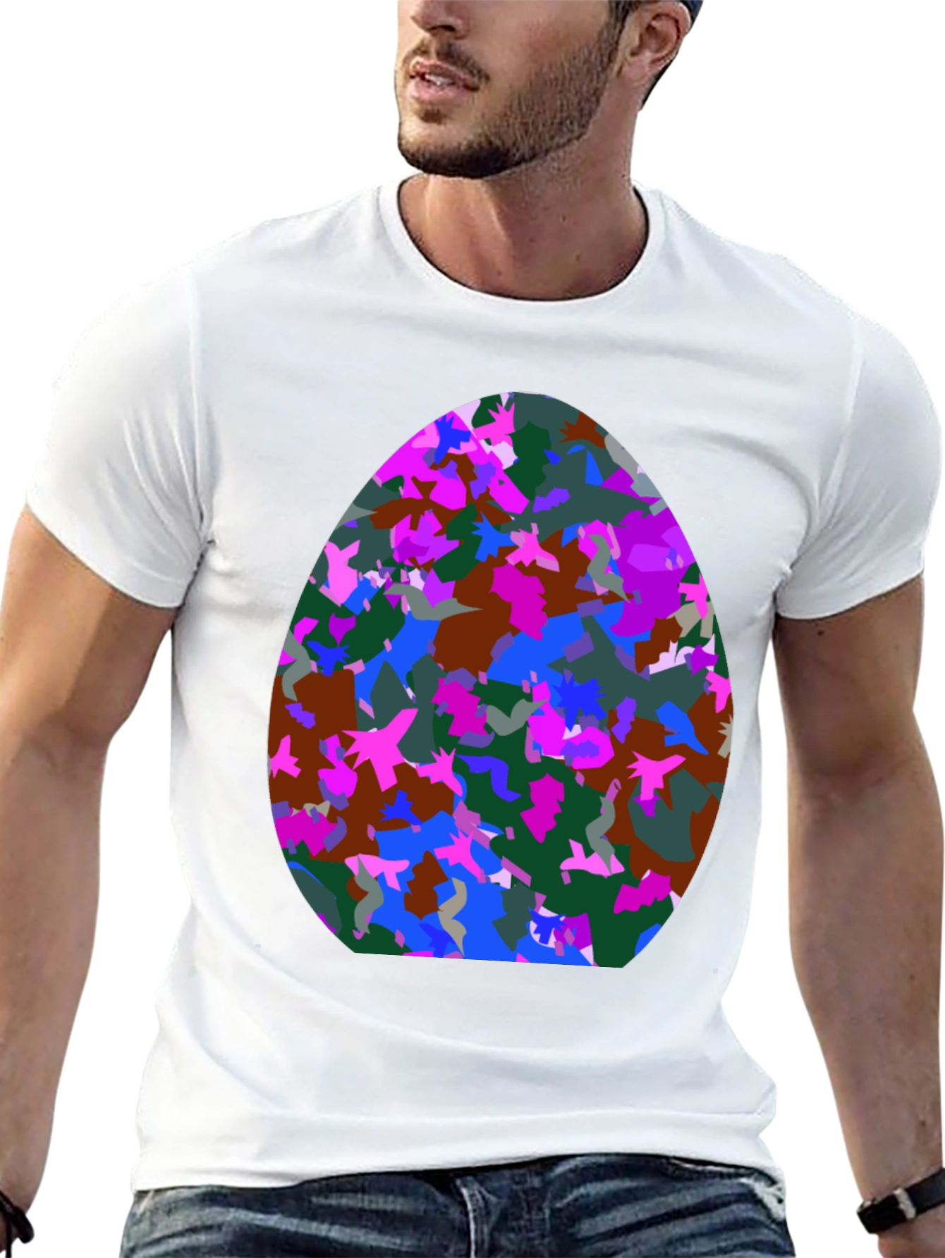 Abstract Easter Egg T-Shirt - Mens Black Tee