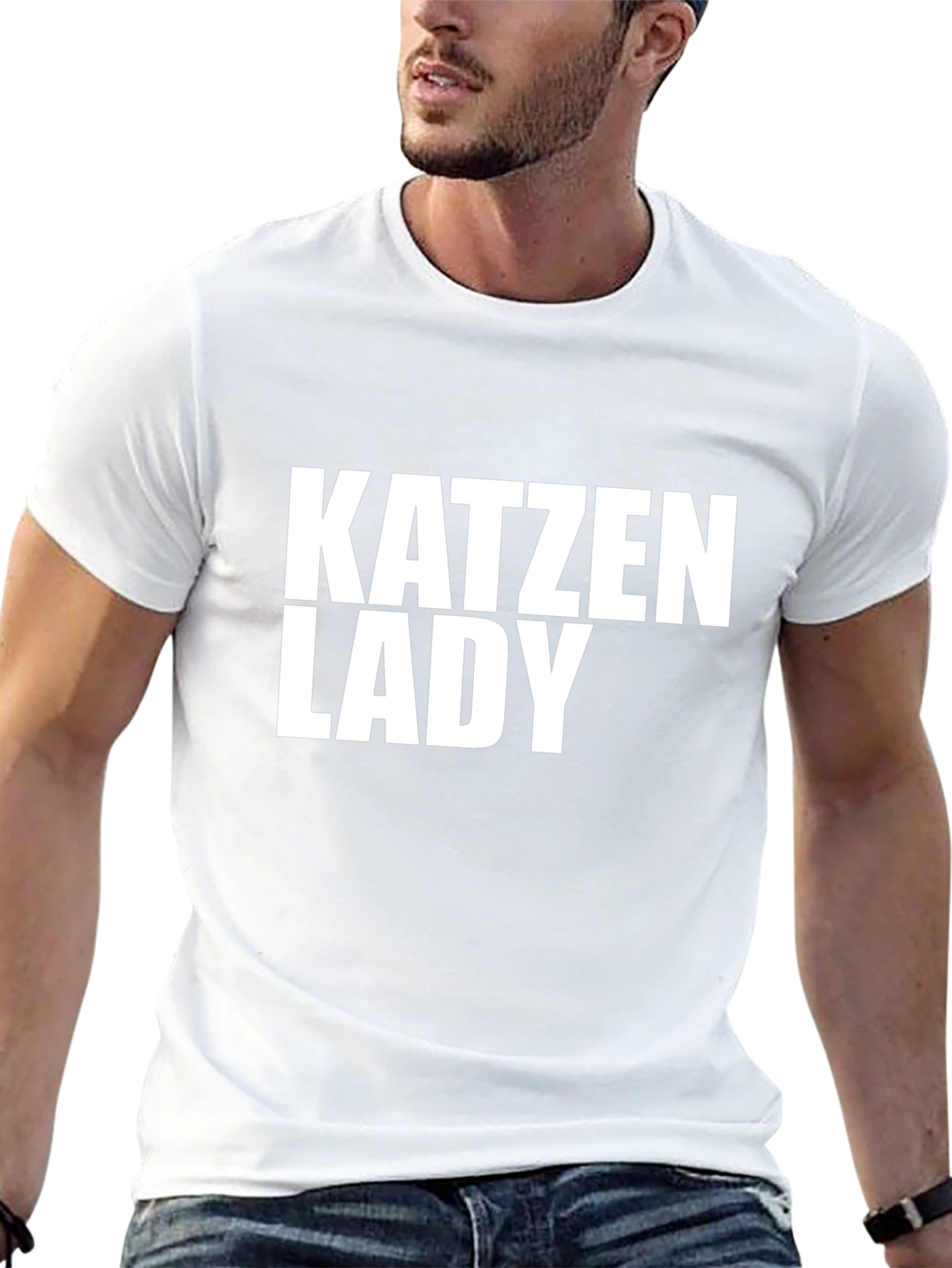 Katzen Lady Graphic Tee - Novelty Cat Lover T-Shirt
