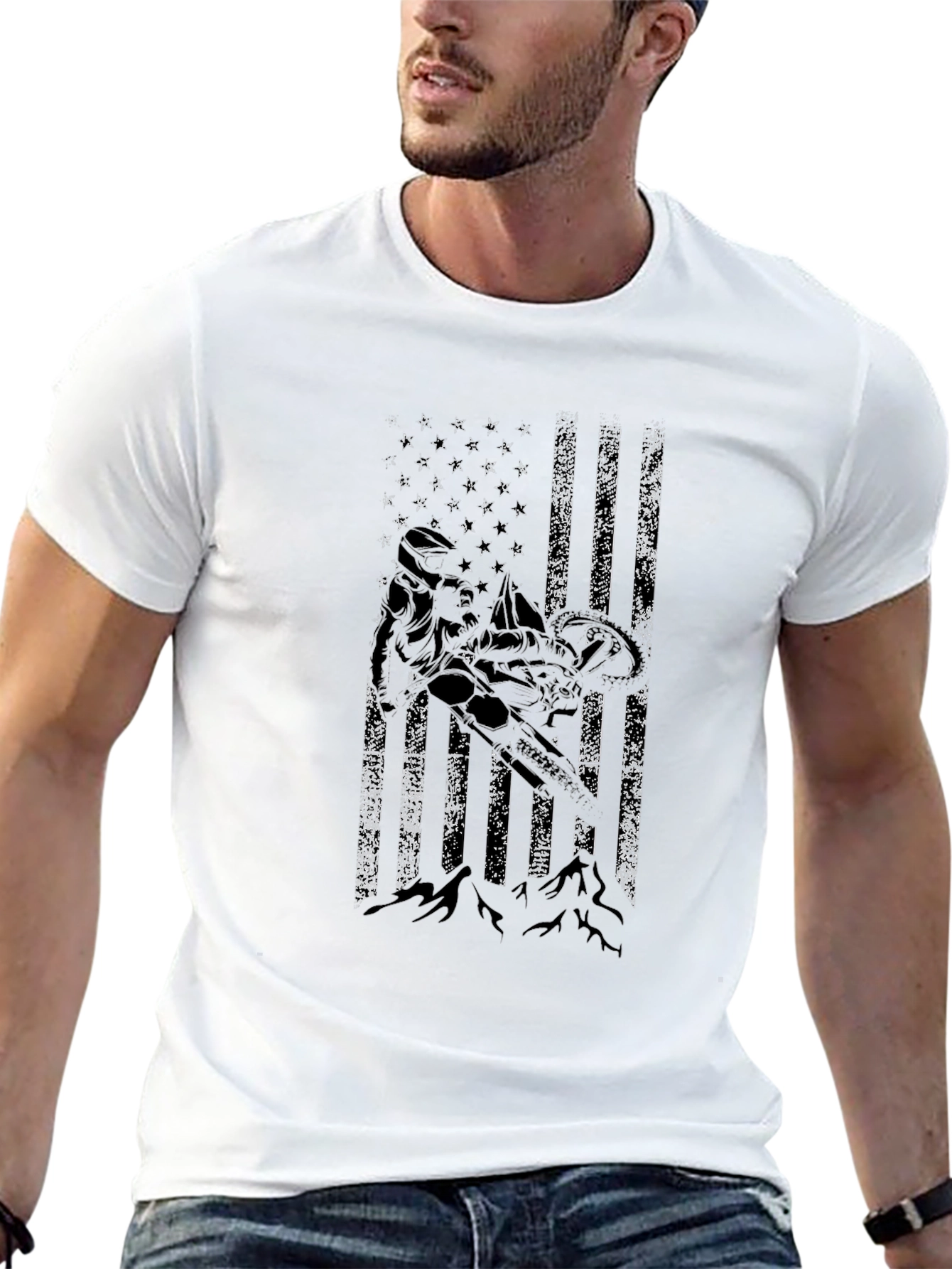 American Flag Snowmobile T-Shirt