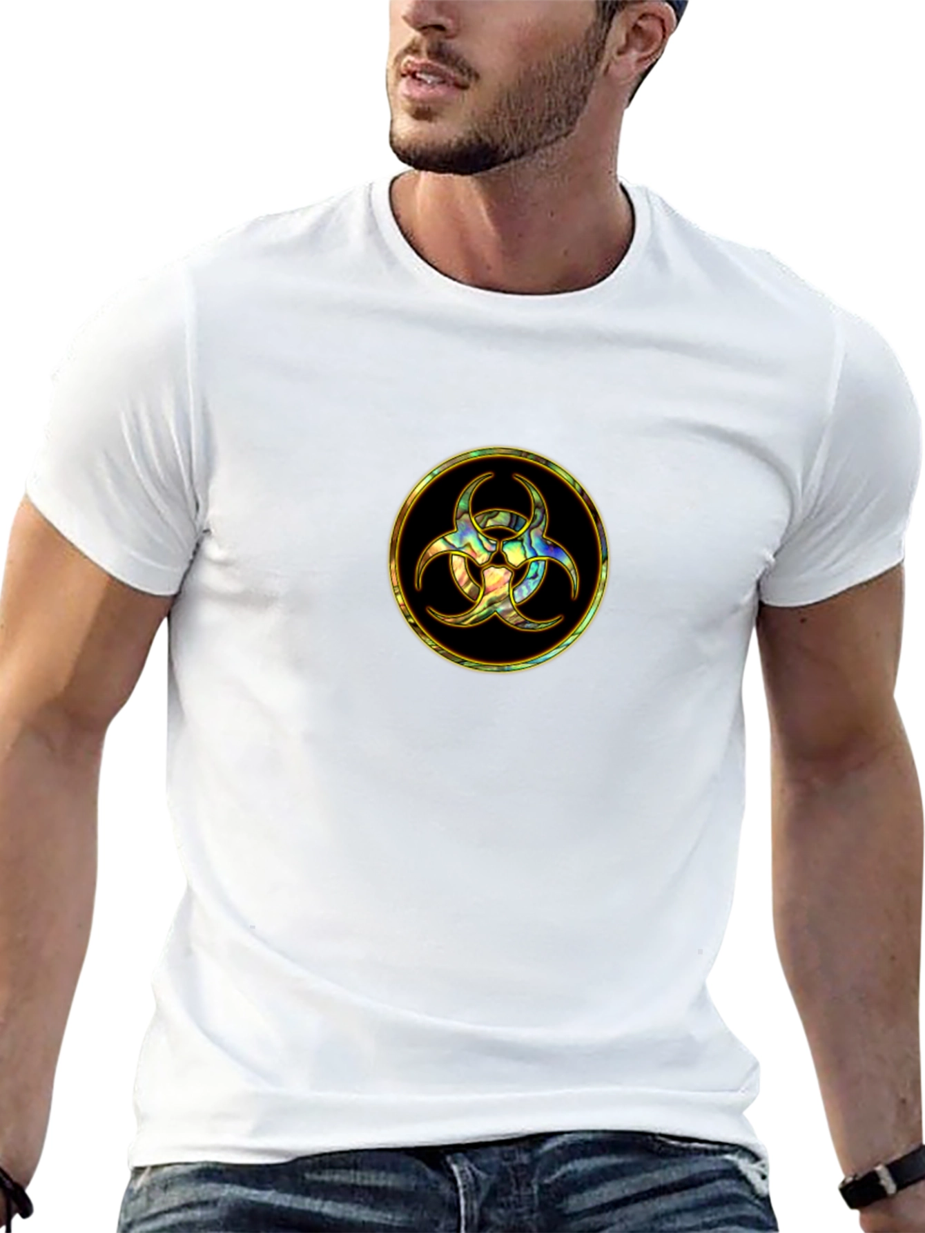 Biohazard Symbol Graphic Tee - Black