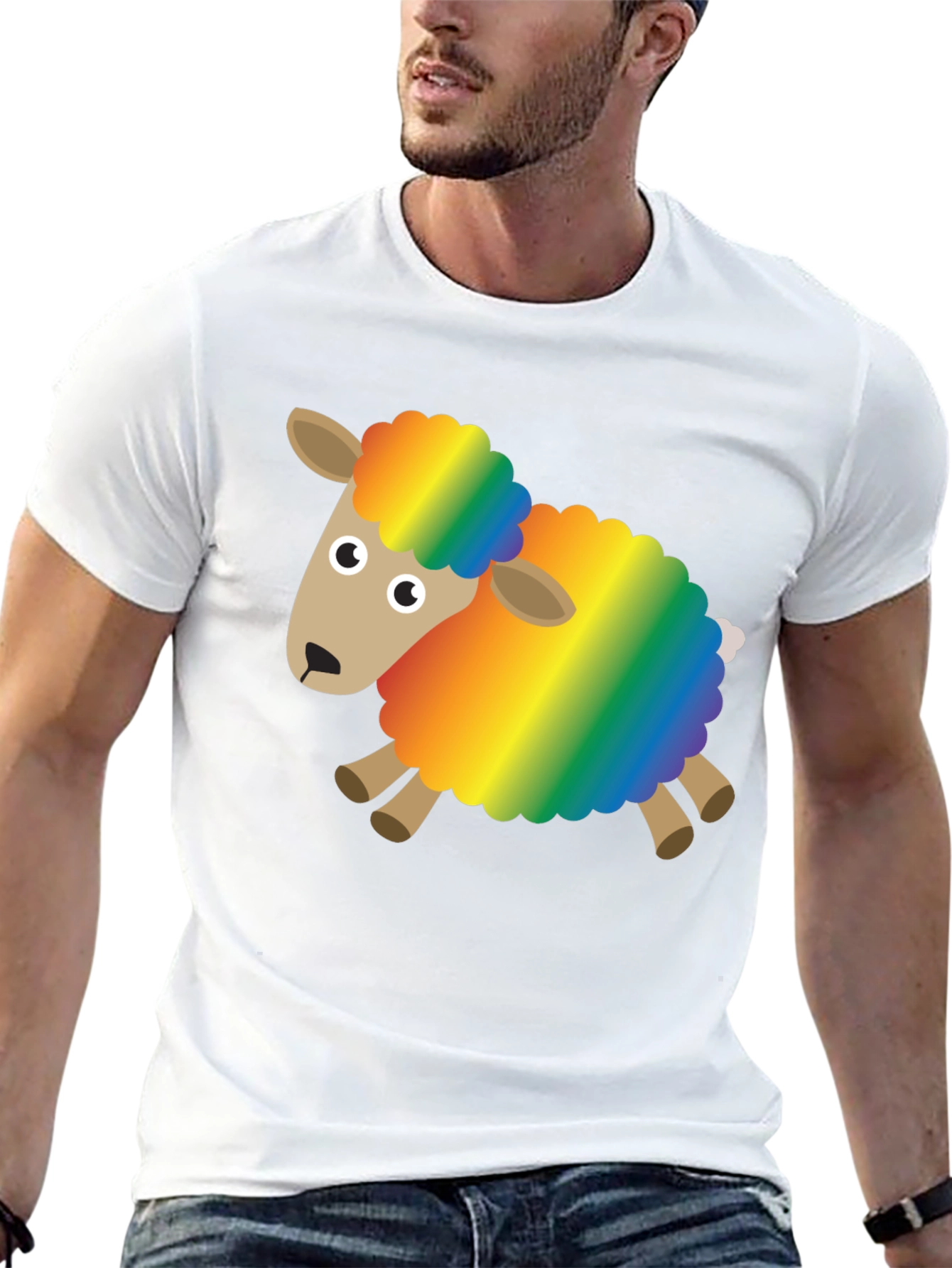 Rainbow Sheep Graphic Tee - Fun & Unique Design
