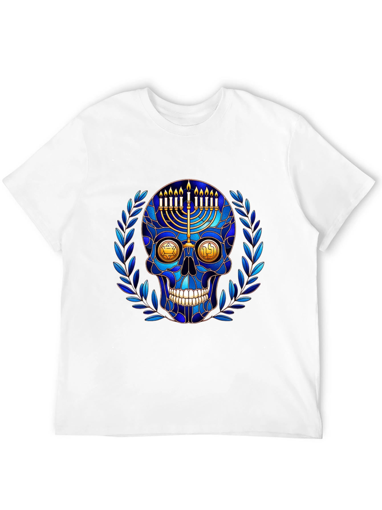 Hanukkah Skull Graphic T-Shirt