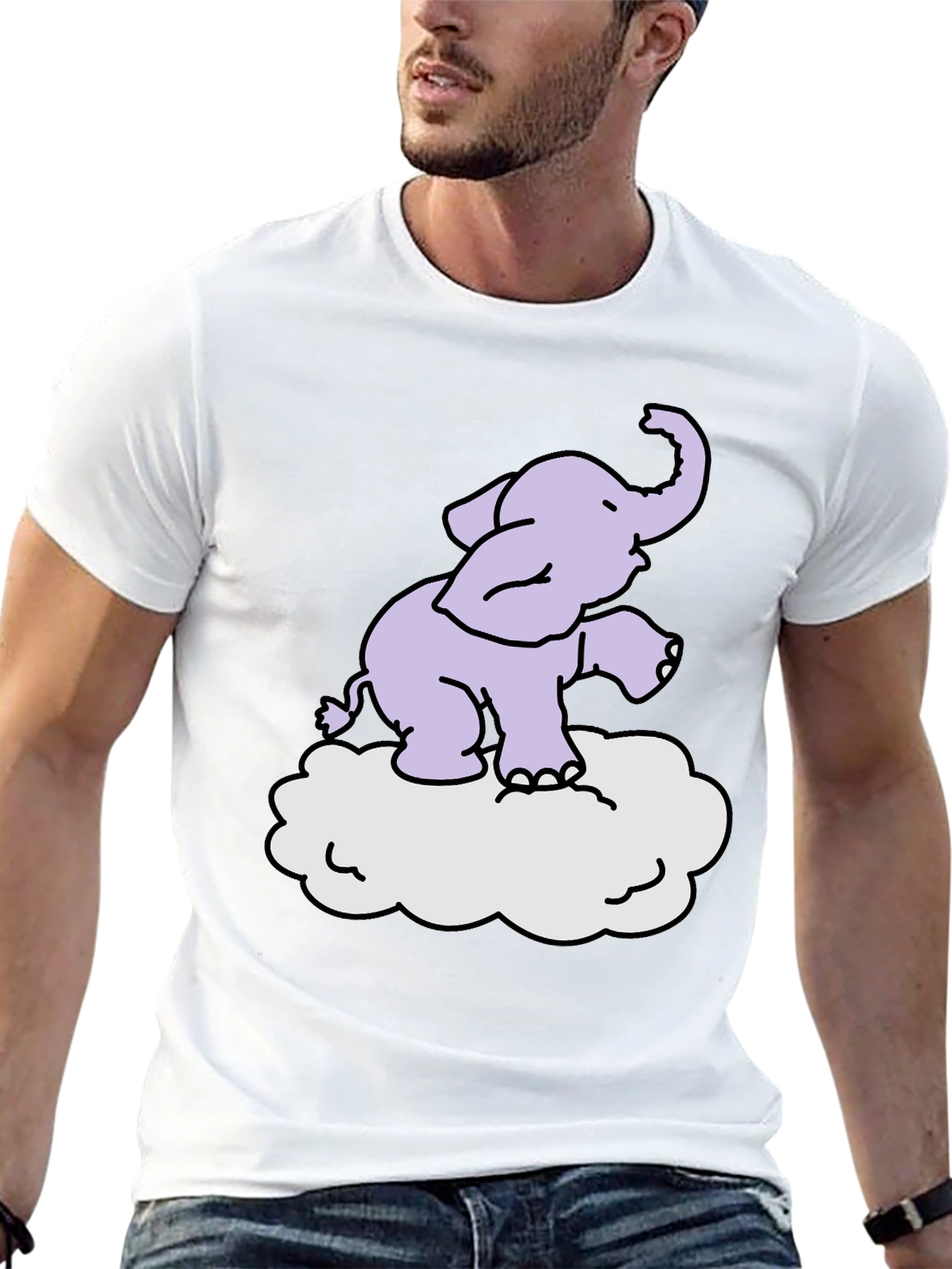 Elephant Cloud T-Shirt - Cute Graphic Tee