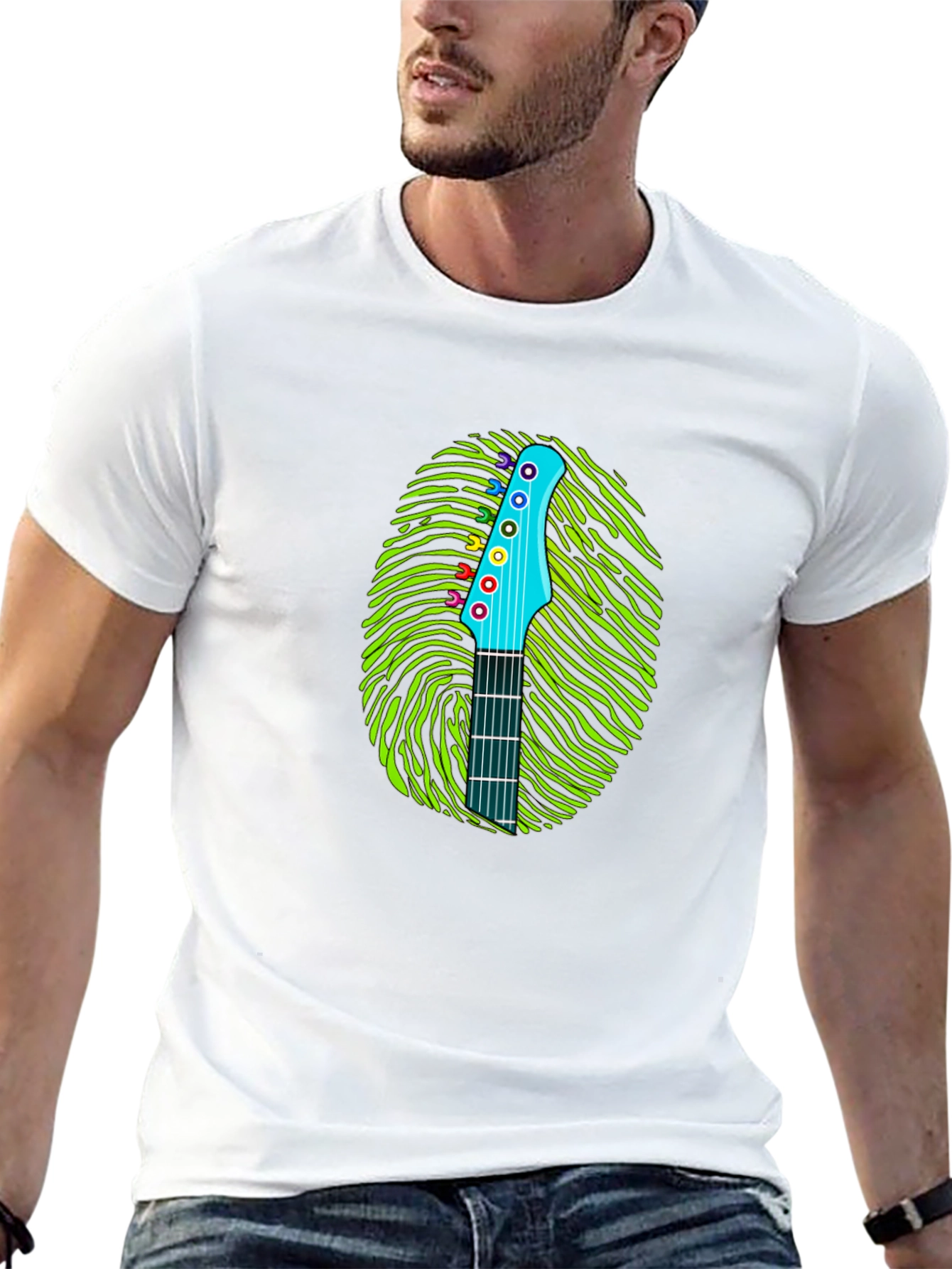 Guitar Fingerprint Graphic T-Shirt