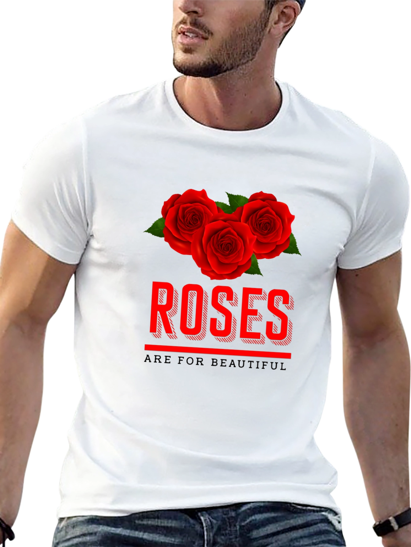 Roses Are For Beautiful Black Graphic Tee