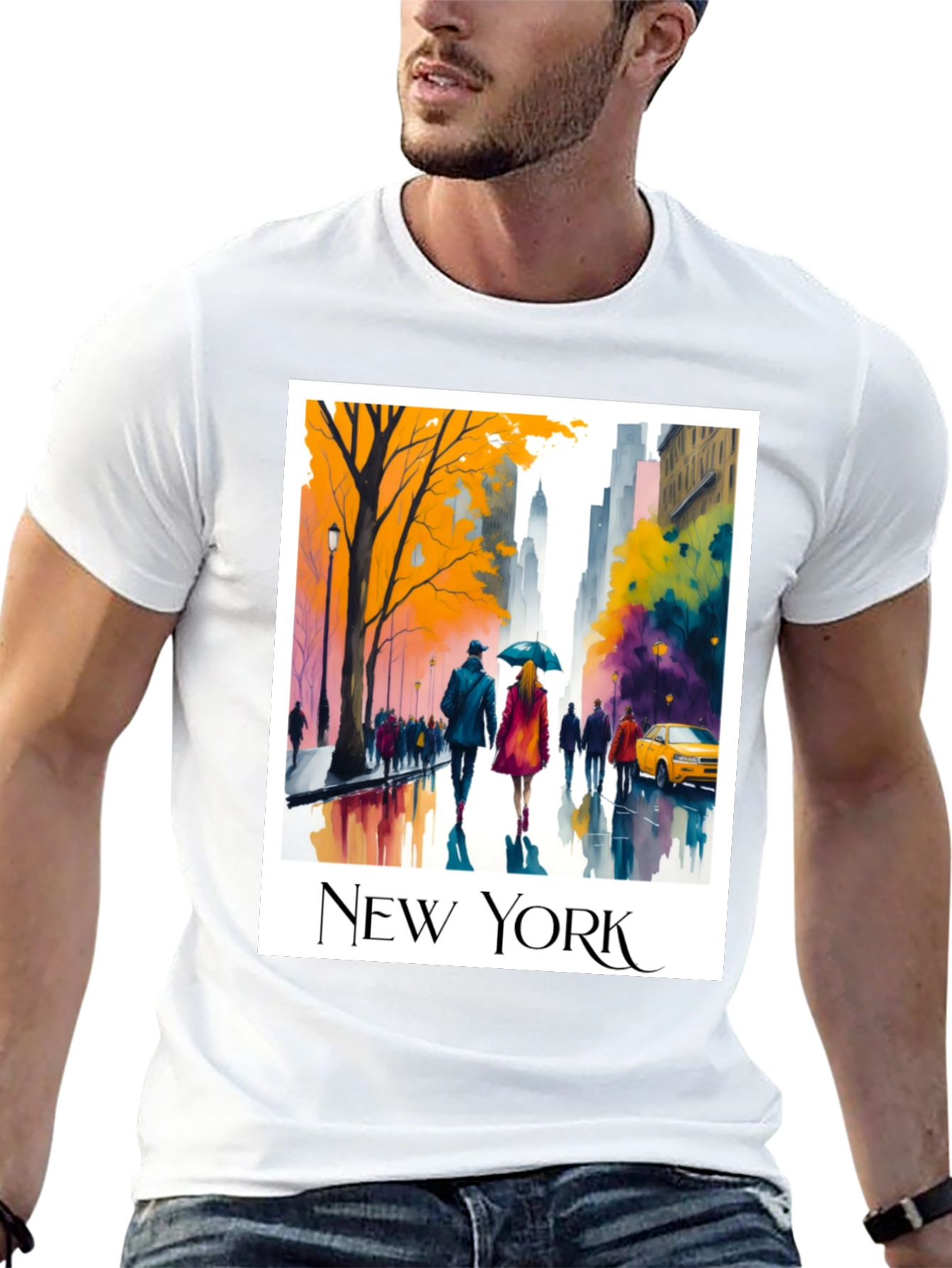 New York Cityscape Graphic T-Shirt