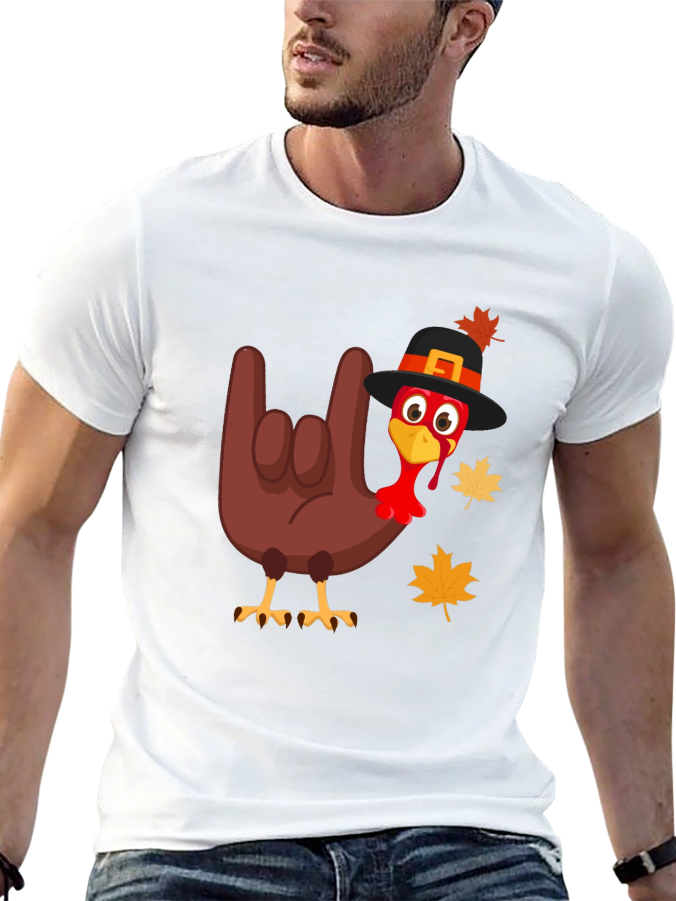 Thanksgiving Turkey Rock On Graphic Tee