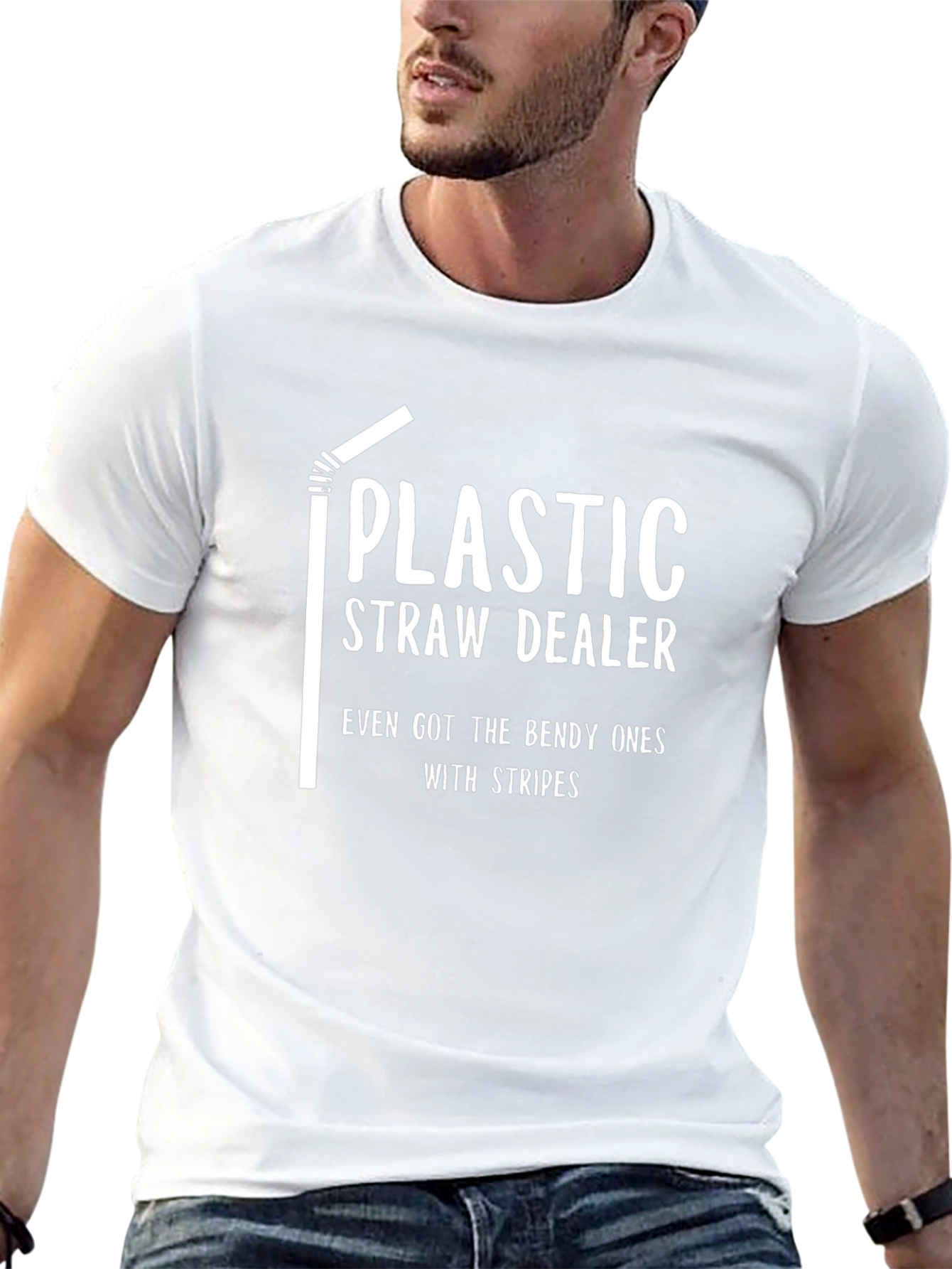 Plastic Straw Dealer T-Shirt - Funny Graphic Tee