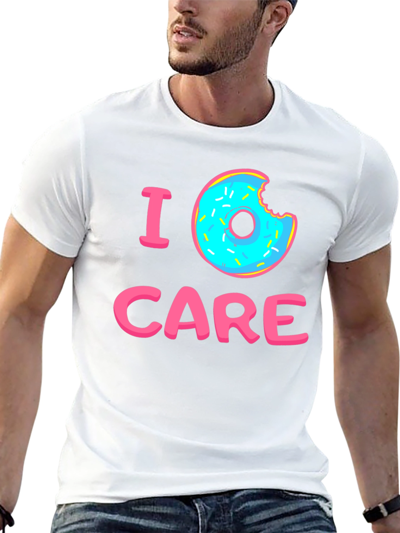 I Donut Care Graphic T-Shirt - Black