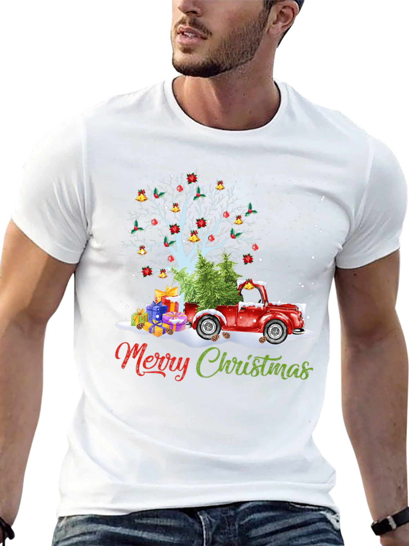 Festive Christmas Tree Truck T-Shirt