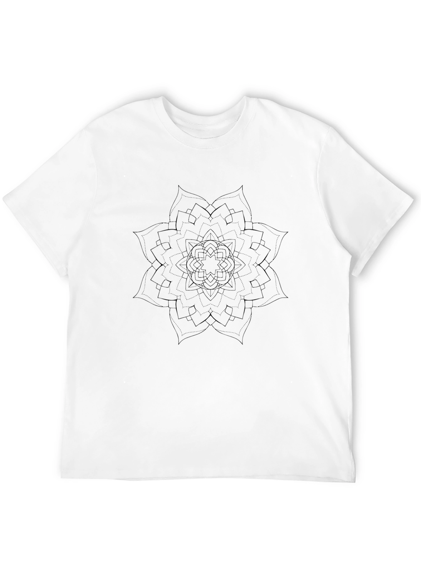 Black Mandala Print Crew Neck T-Shirt