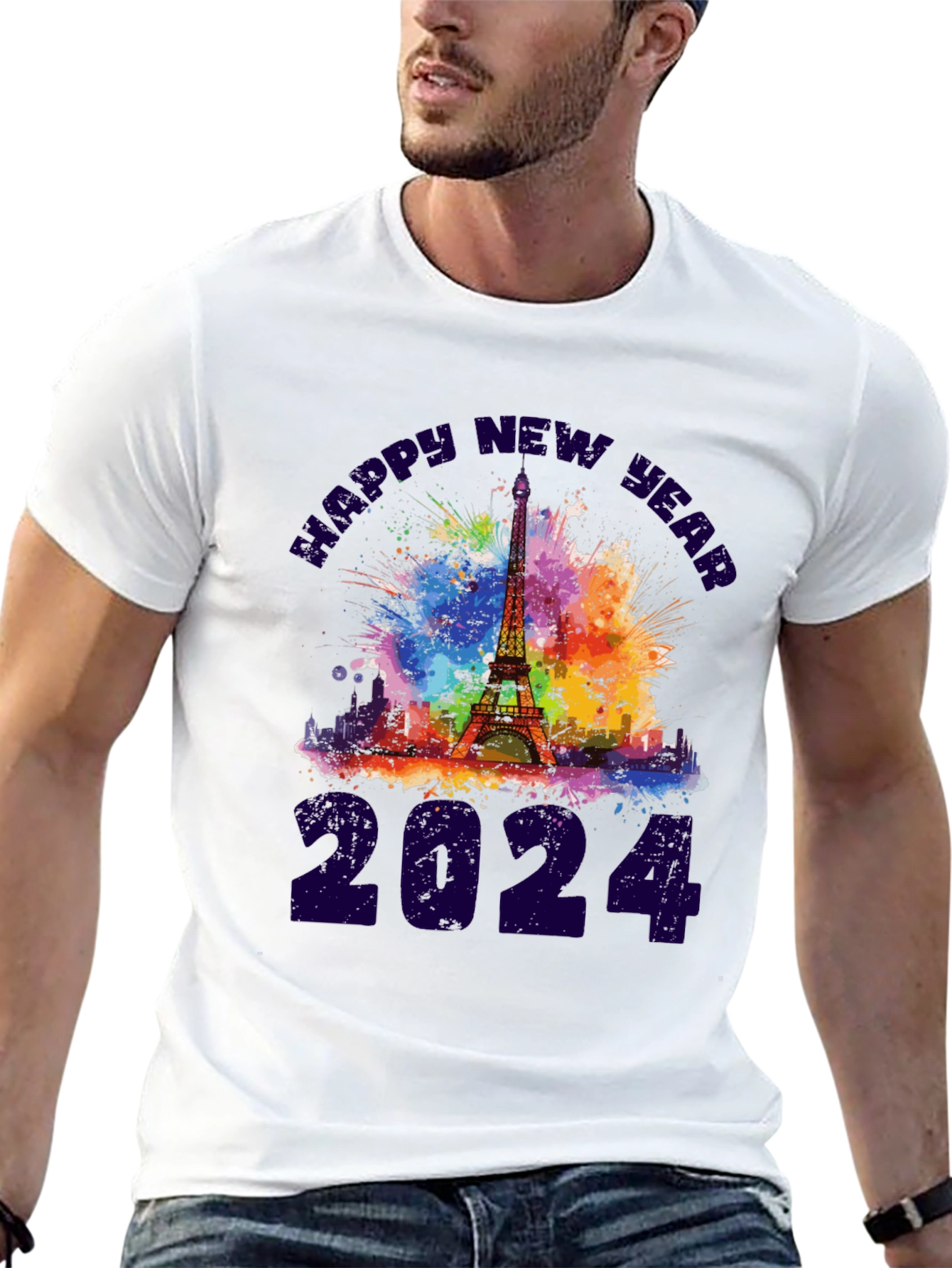 Happy New Year 2024 Eiffel Tower T-Shirt