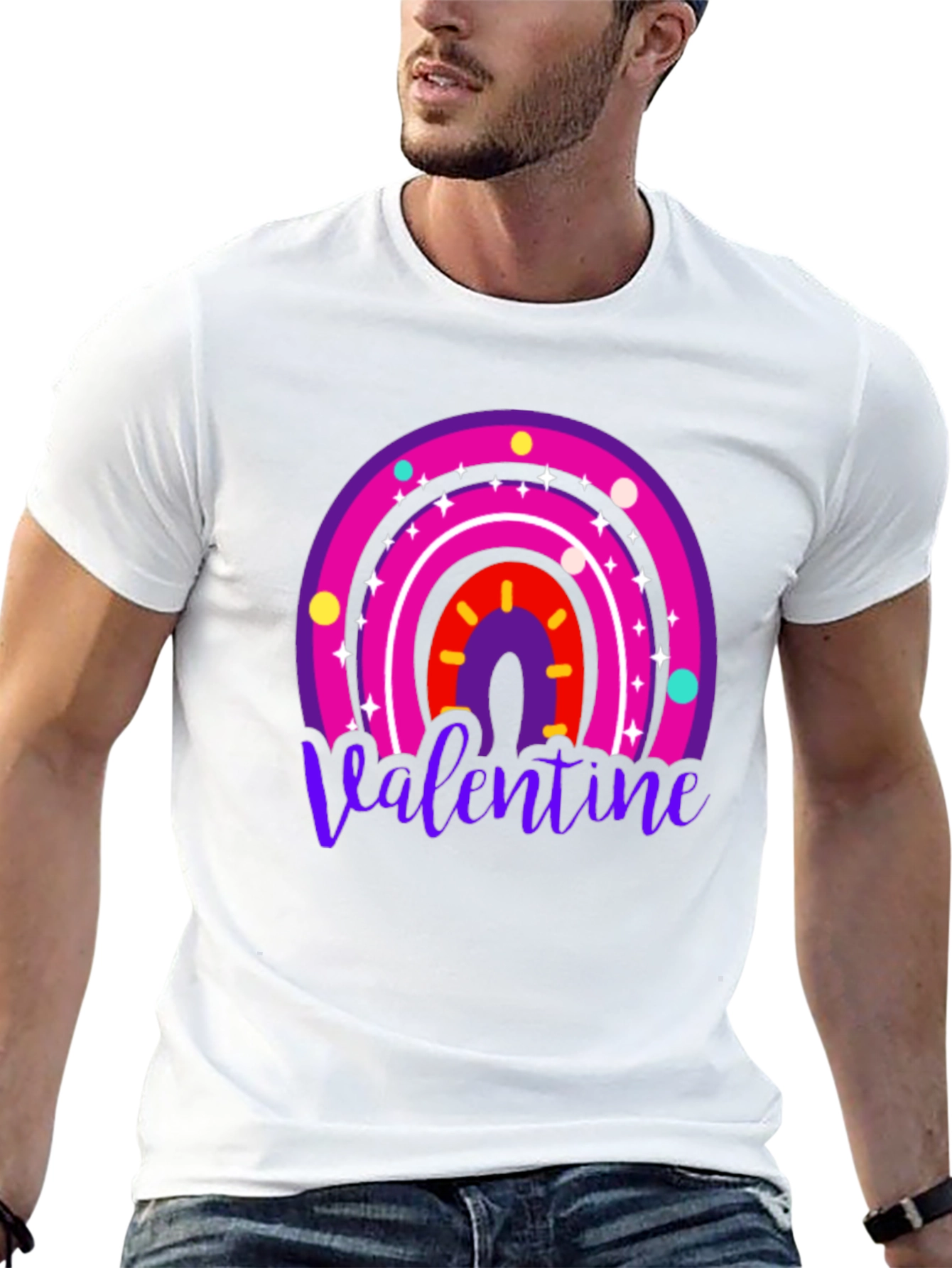 Valentine Rainbow Graphic Tee