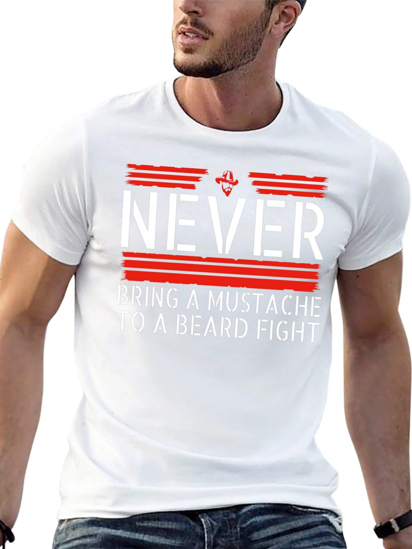 Never Bring a Mustache to a Beard Fight T-Shirt