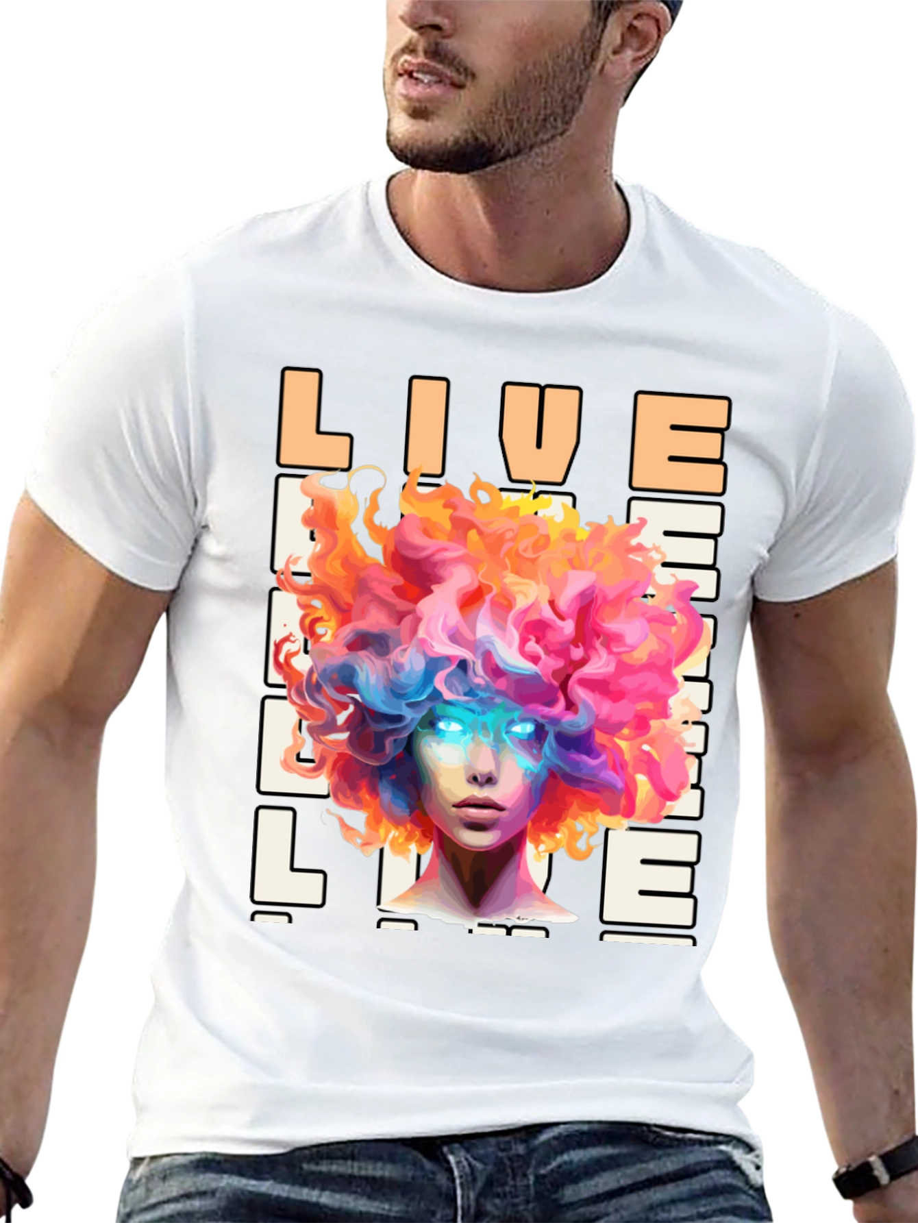 Live Life Graphic Print Black T-Shirt