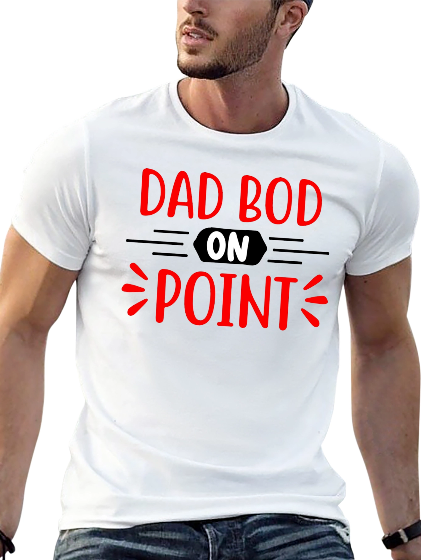 Dad Bod On Point Graphic T-Shirt - Black
