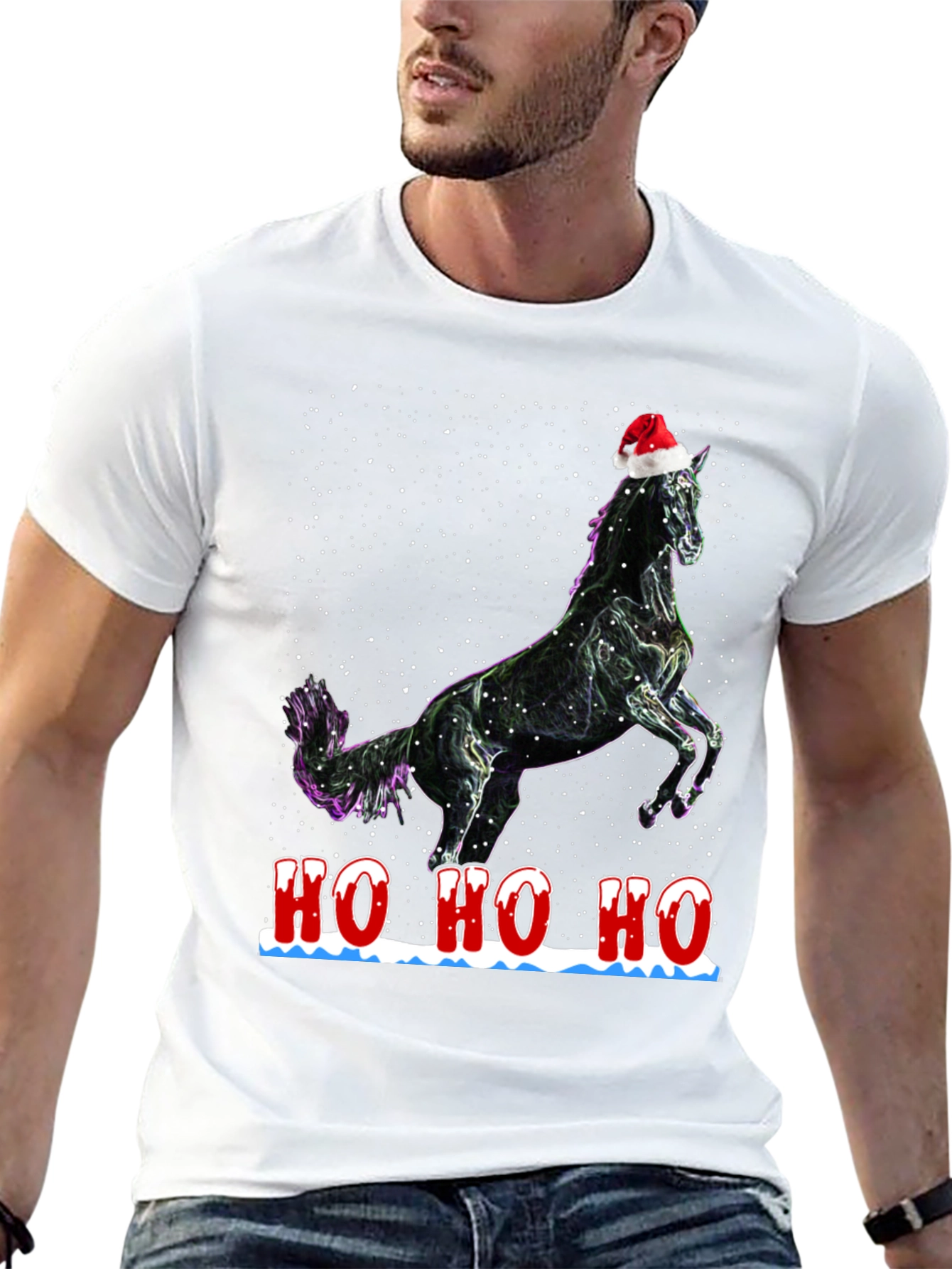 Festive Horse T-Shirt - Holiday Cheer