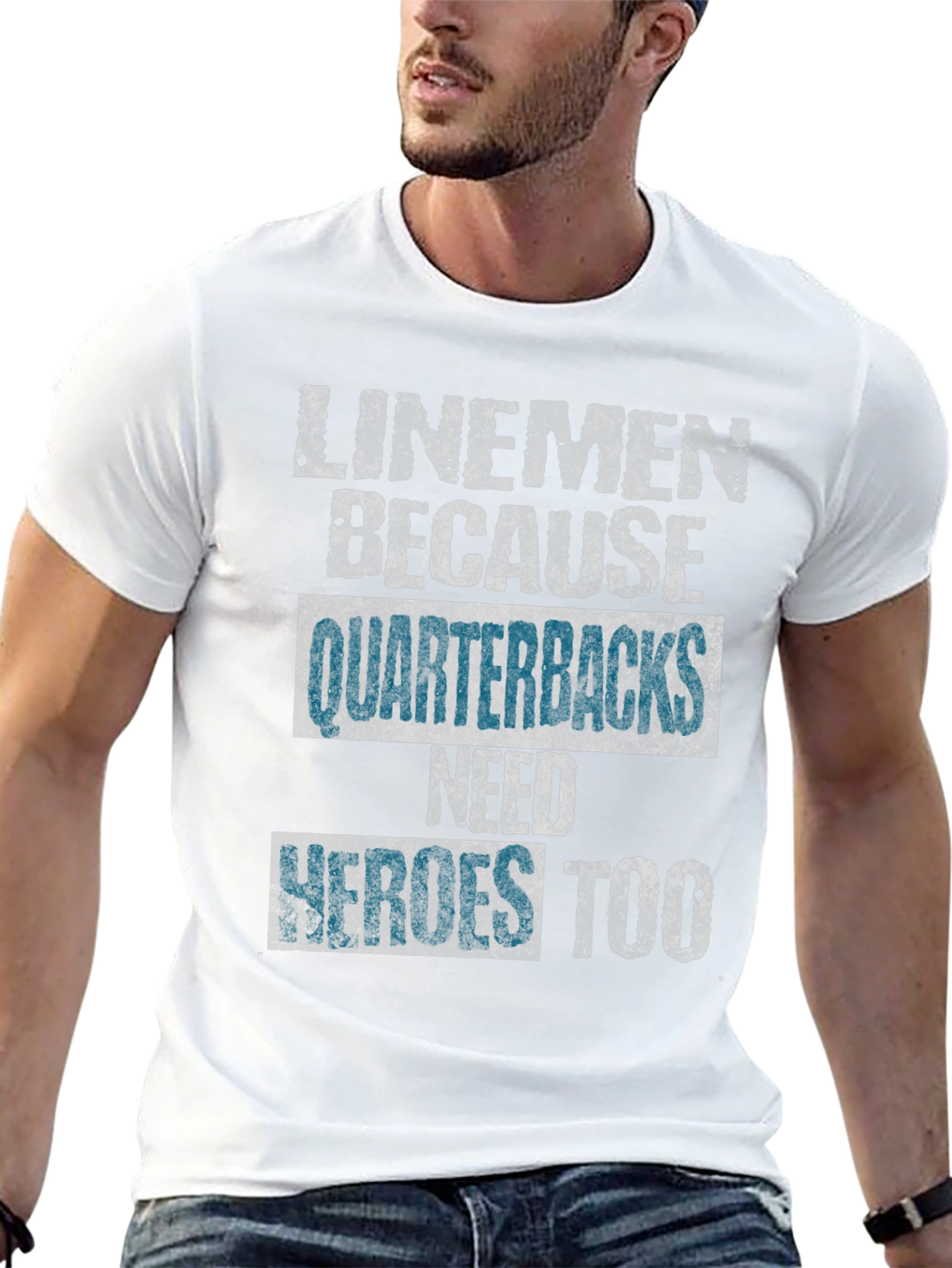 Linemen Heroes Graphic T-Shirt Football Fan Apparel