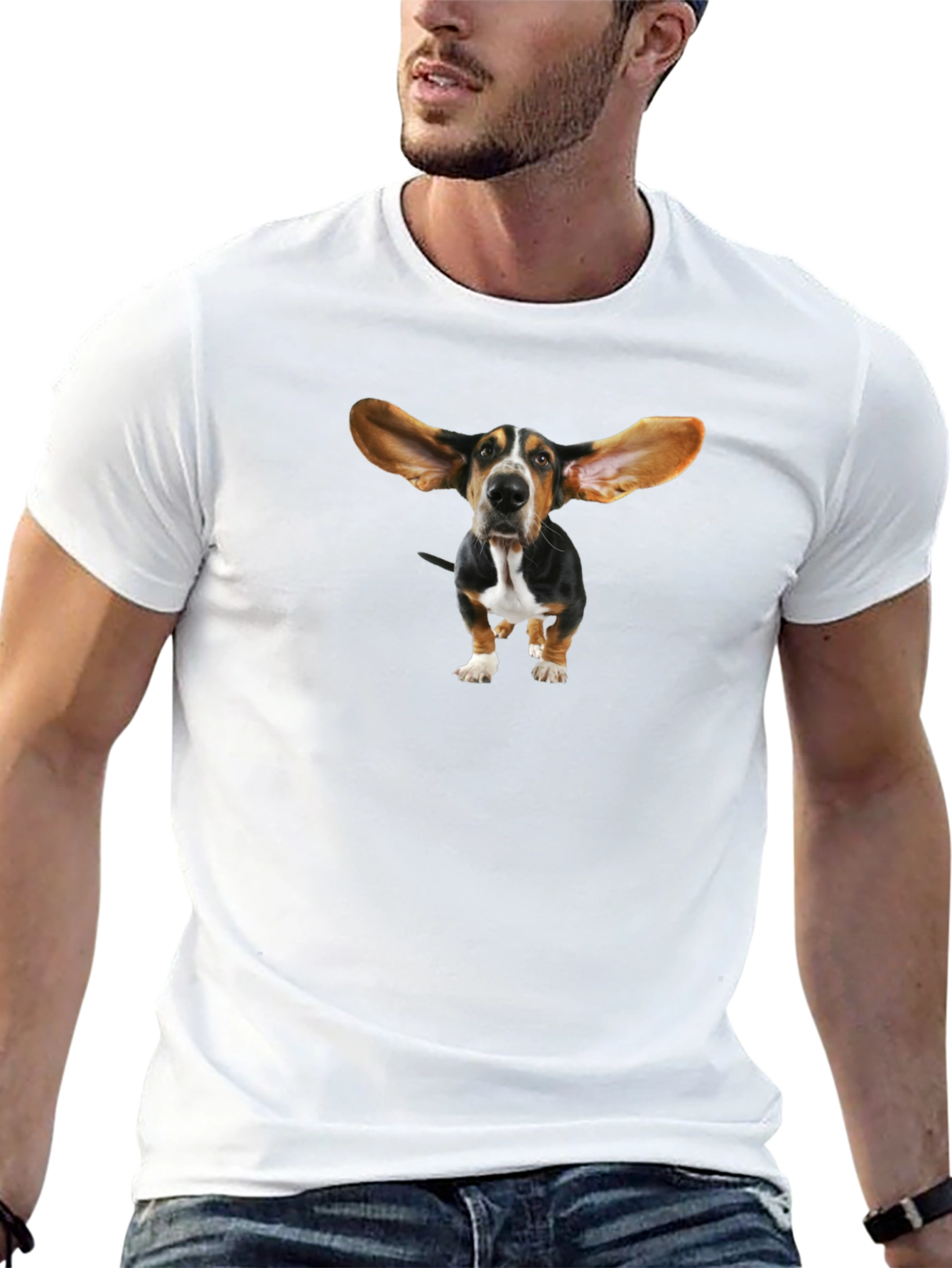 Dog Graphic Tee - Funny Basset Hound Shirt