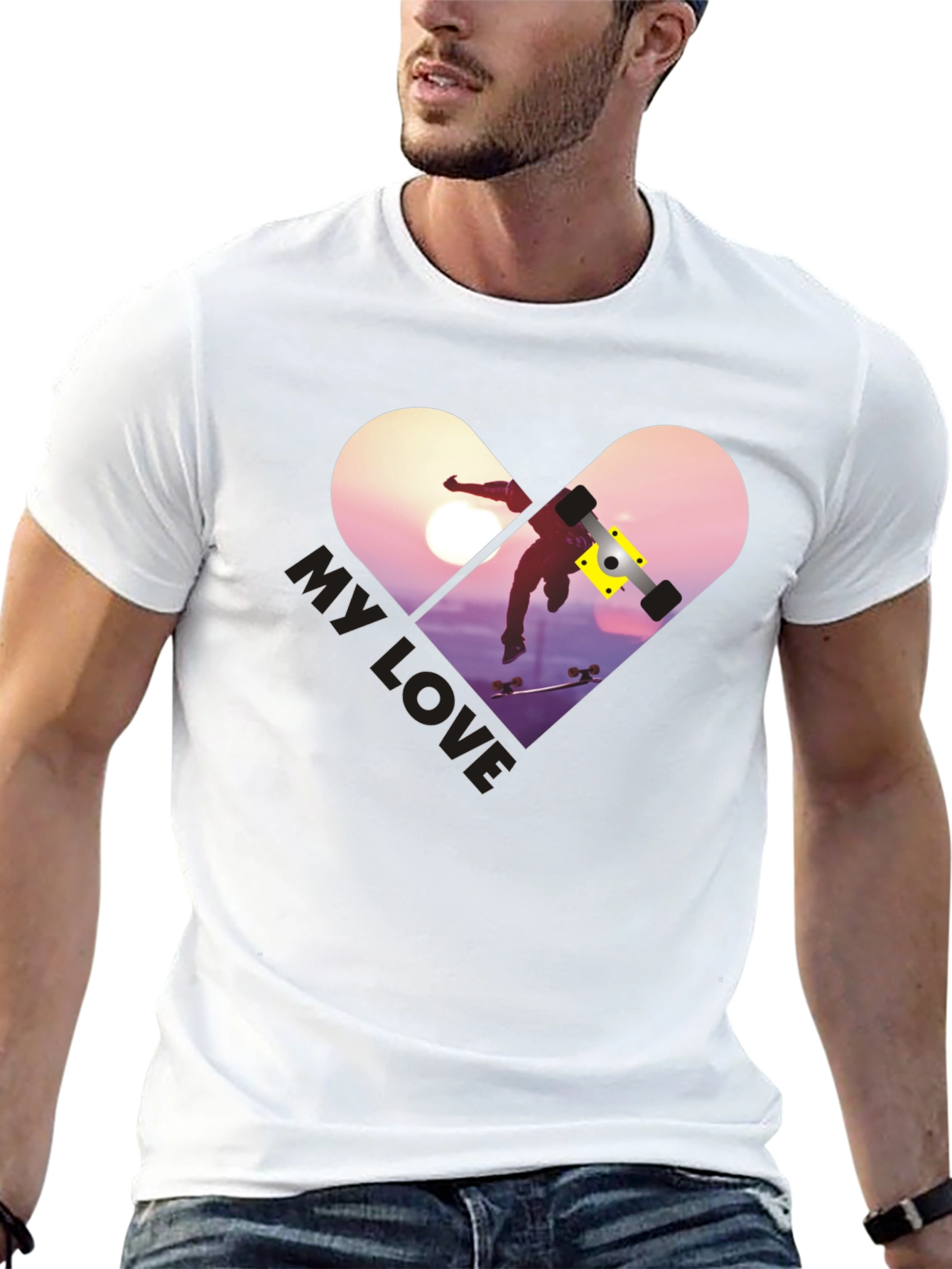 Skateboarding My Love T-Shirt - Stylish Graphic Tee