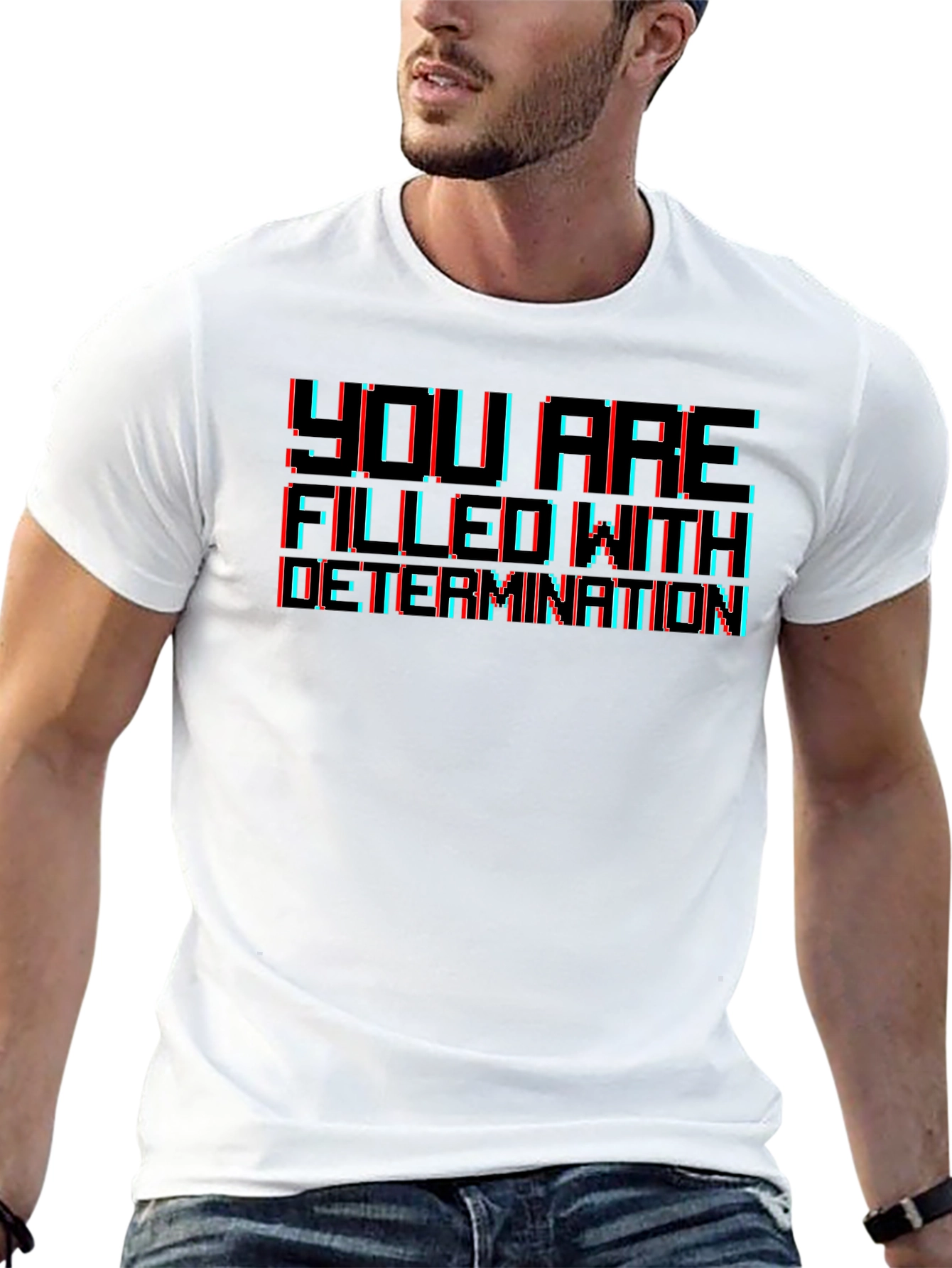Determination Graphic T-Shirt - Retro Gaming Style