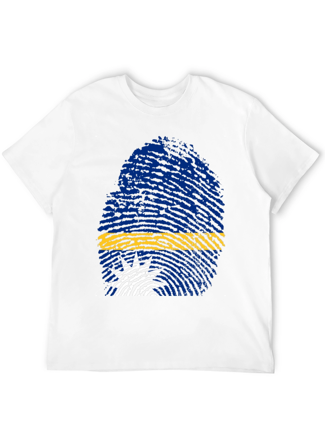 Nauru Flag Fingerprint Graphic Tee