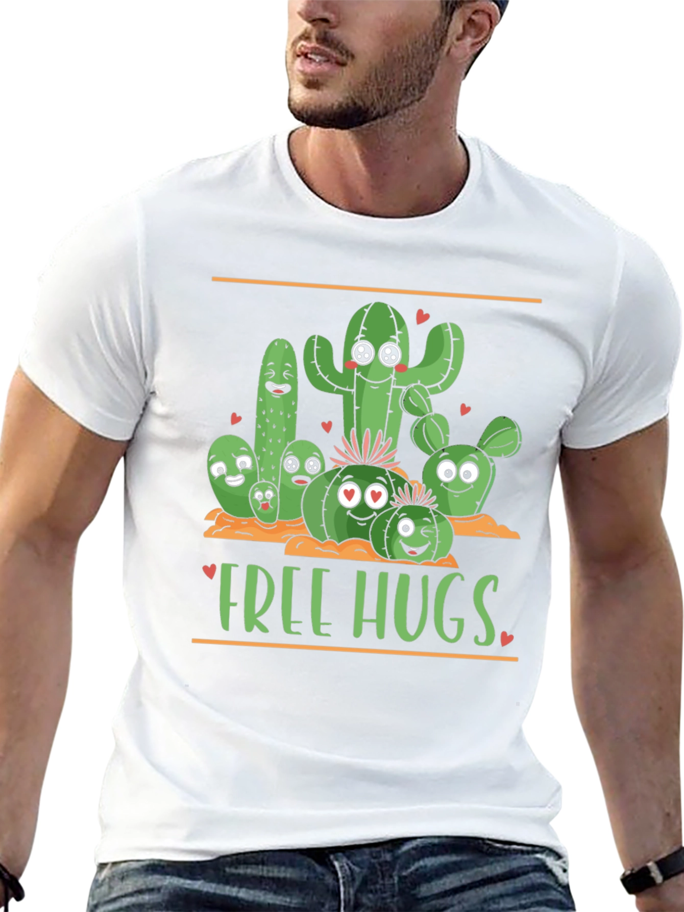 Cactus Free Hugs Graphic T-Shirt