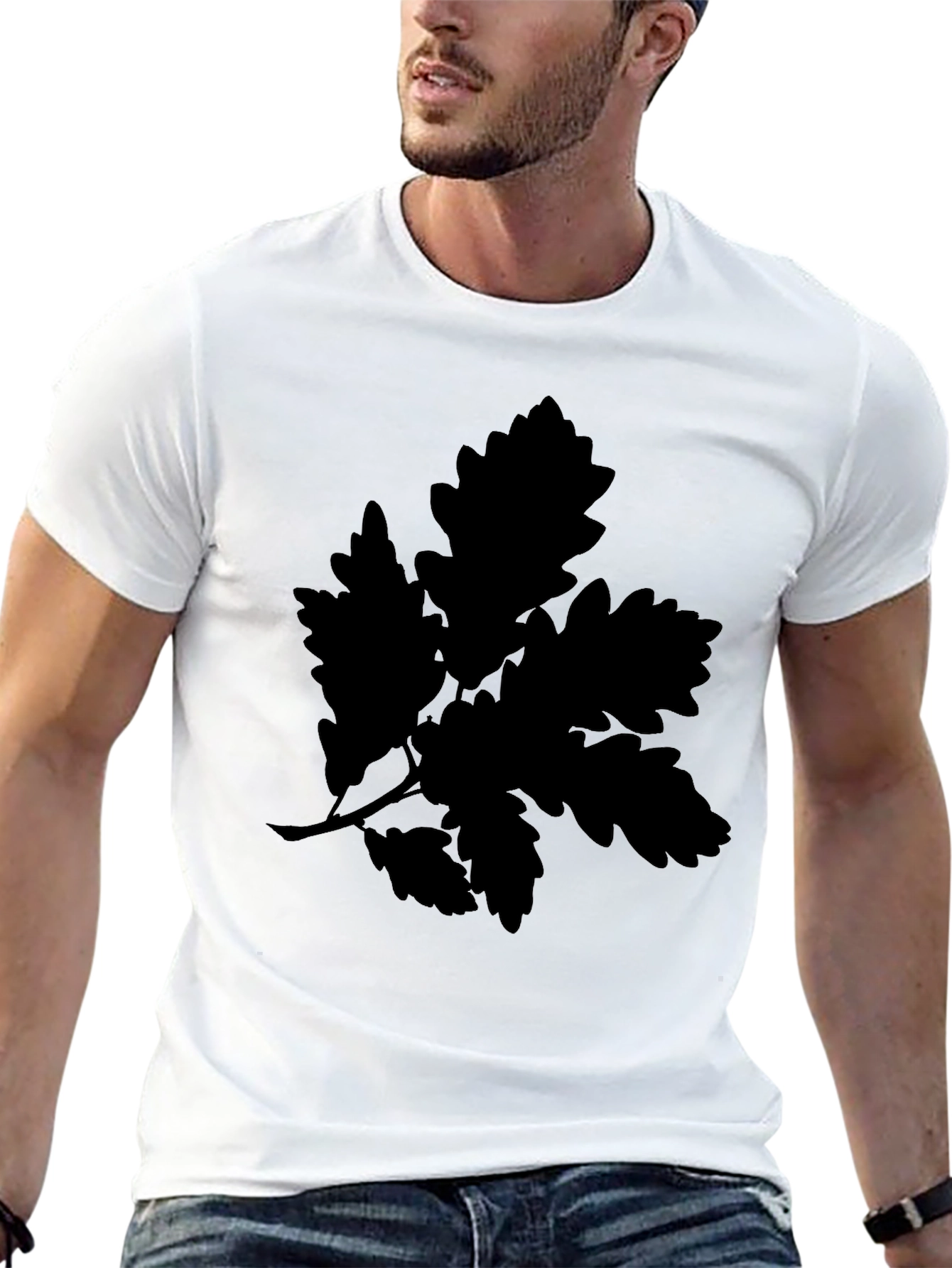 Leaf Silhouette Black T-Shirt
