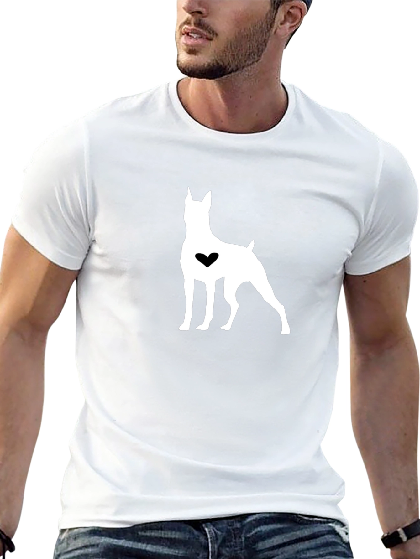 Dog Heart Graphic T-Shirt - Casual Black Tee