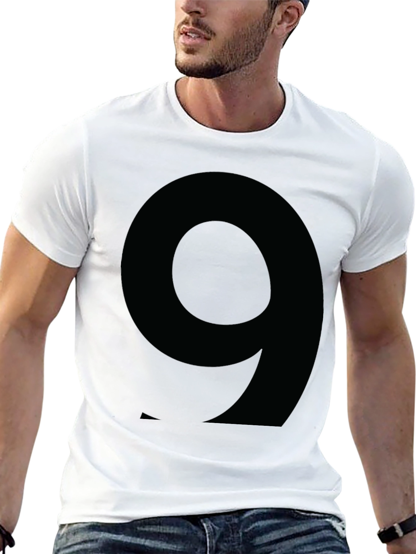 Number 9 Graphic Tee - Black Cotton T-Shirt