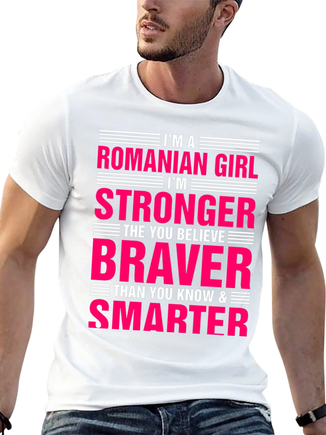 Romanian Girl Strong Braver Smarter T-Shirt