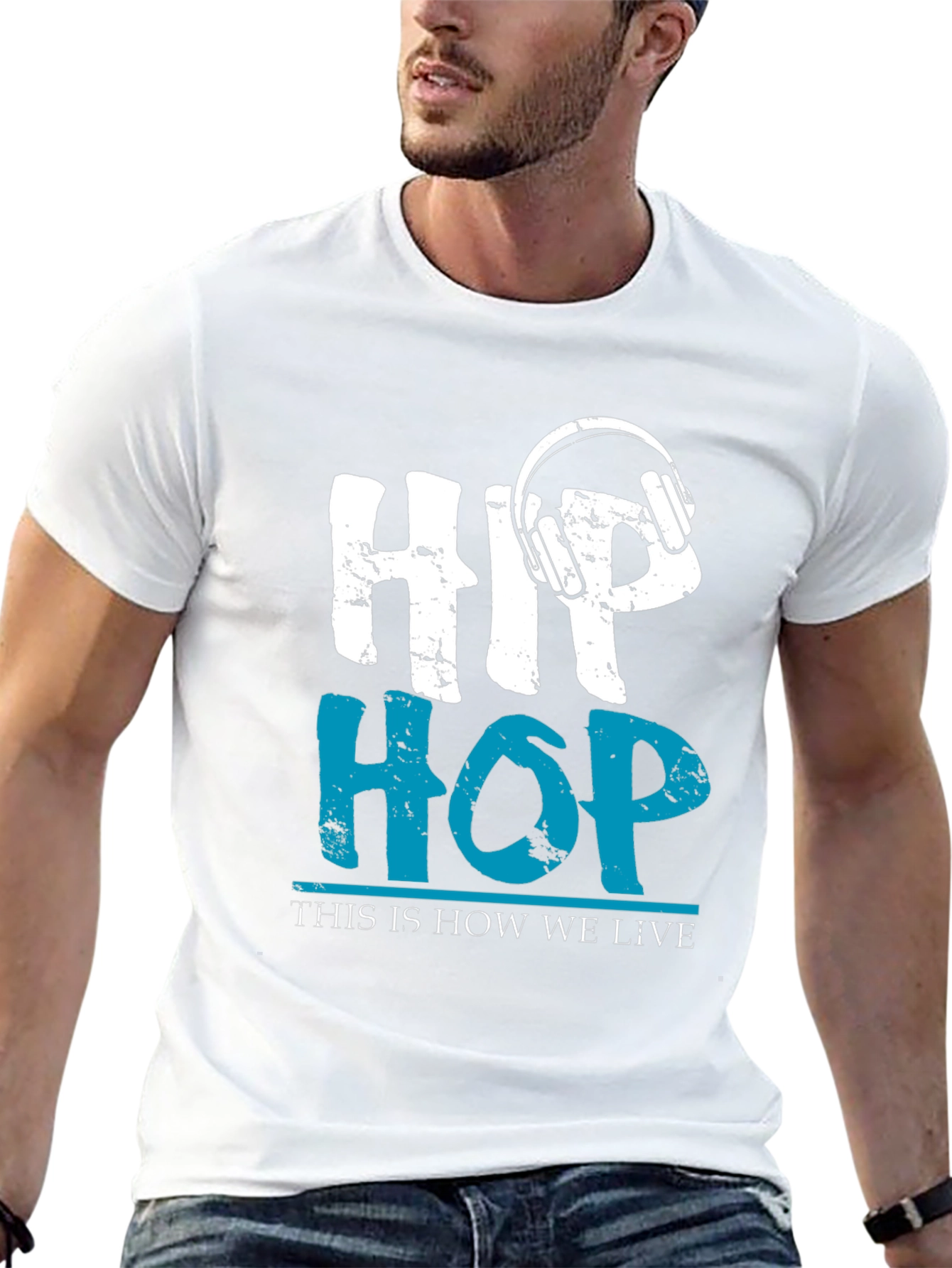 Hip Hop Headphones Graphic T-Shirt
