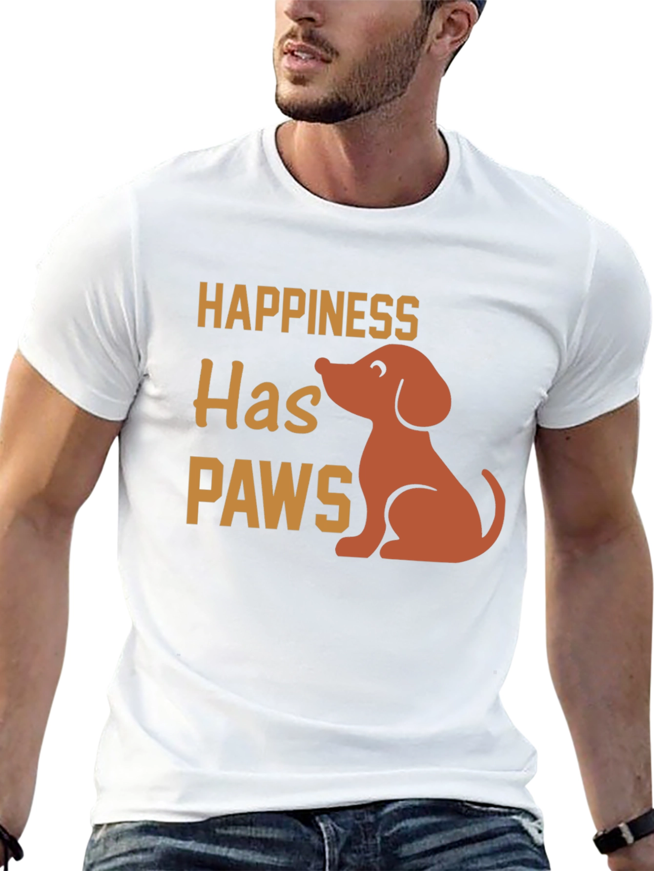 Happiness Has Paws T-Shirt - Dog Lover Tee