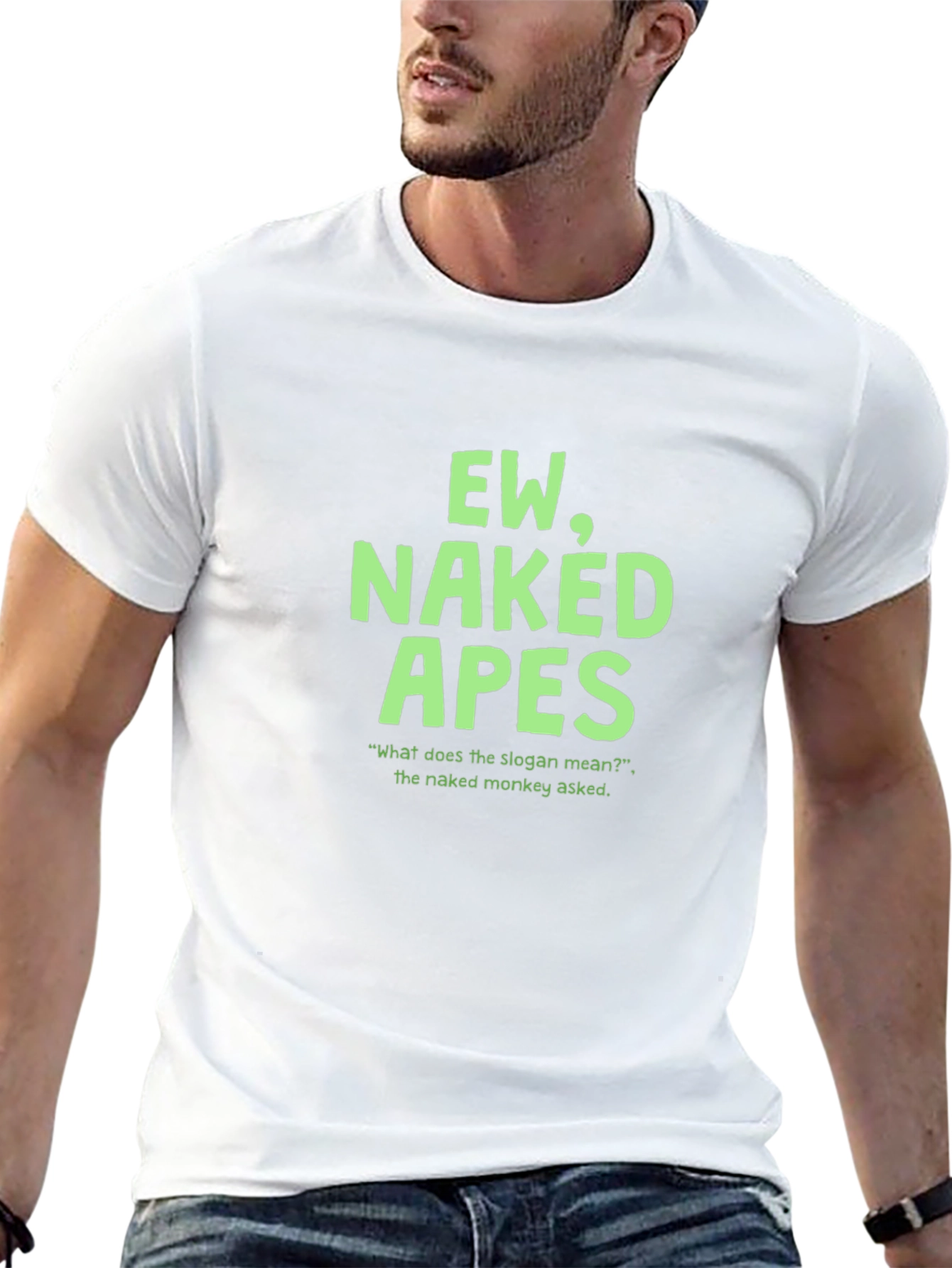 Ew Naked Apes Graphic Tee - Black Crewneck T-Shirt