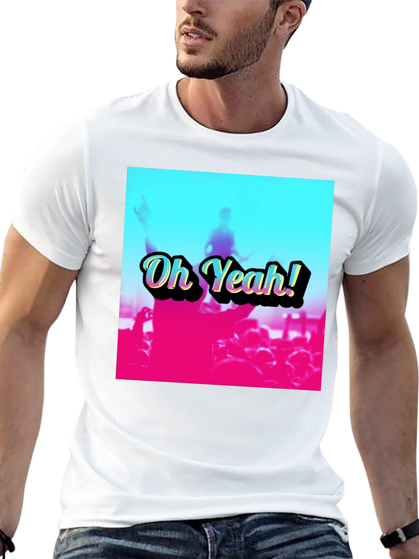 Oh Yeah! Crowd Graphic Tee - Black